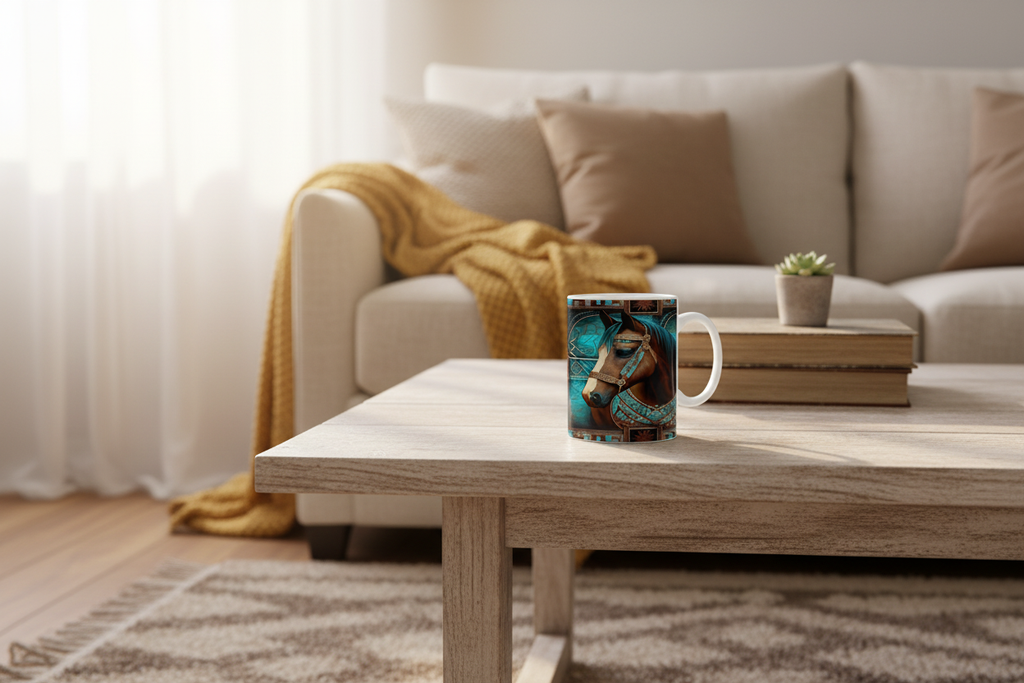 Horse Image Coffee Mug Lifestyle