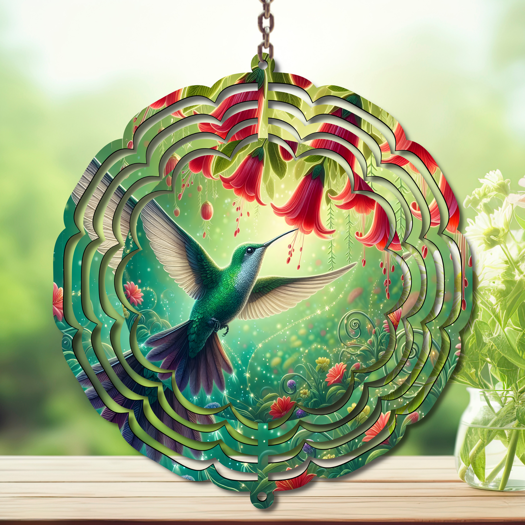 Hummingbird Aluminum Metal Wind Spinner, Let your garden bloom with motion. 🌺✨multiple images available