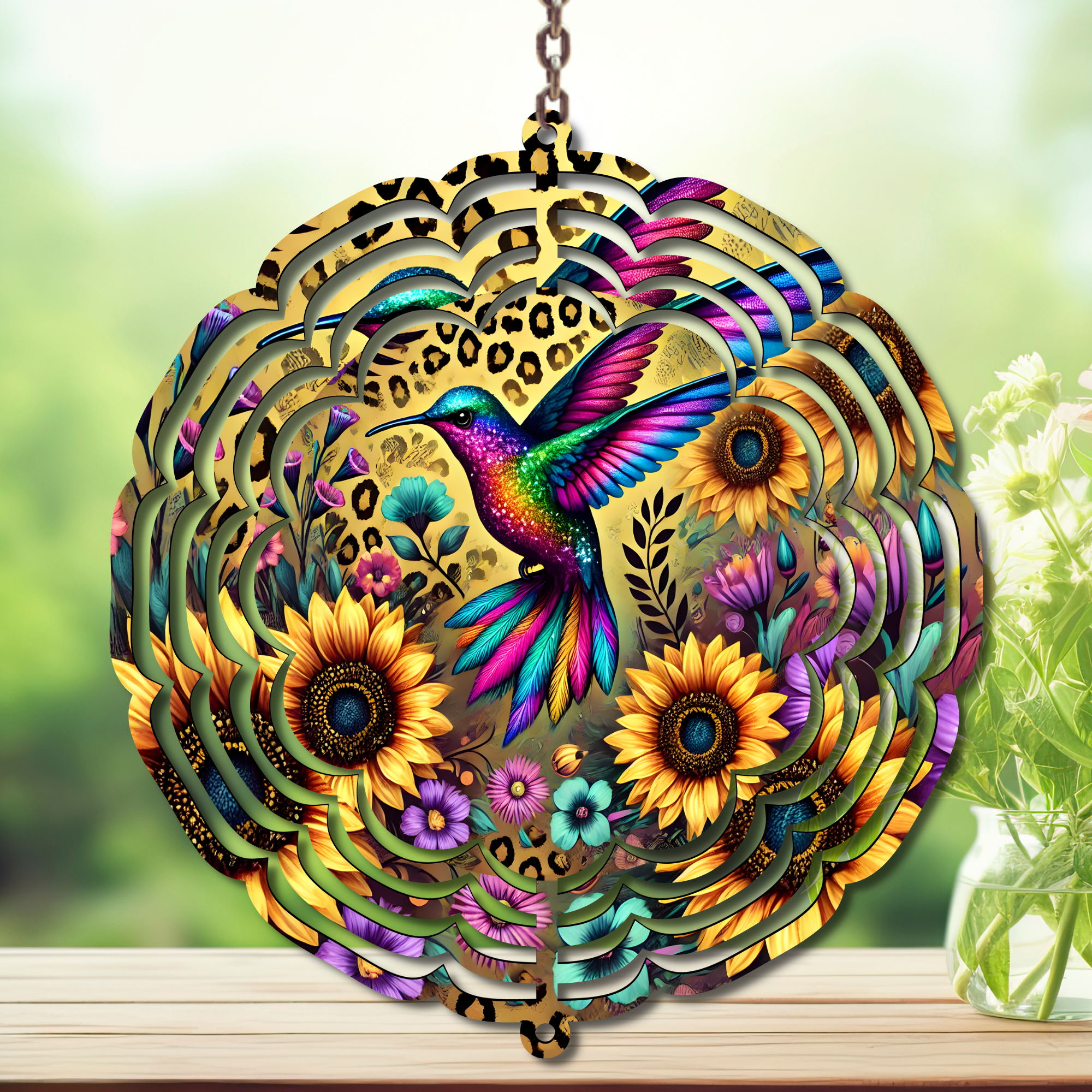 Hummingbird Aluminum Metal Wind Spinner, Let your garden bloom with motion. 🌺✨multiple images available