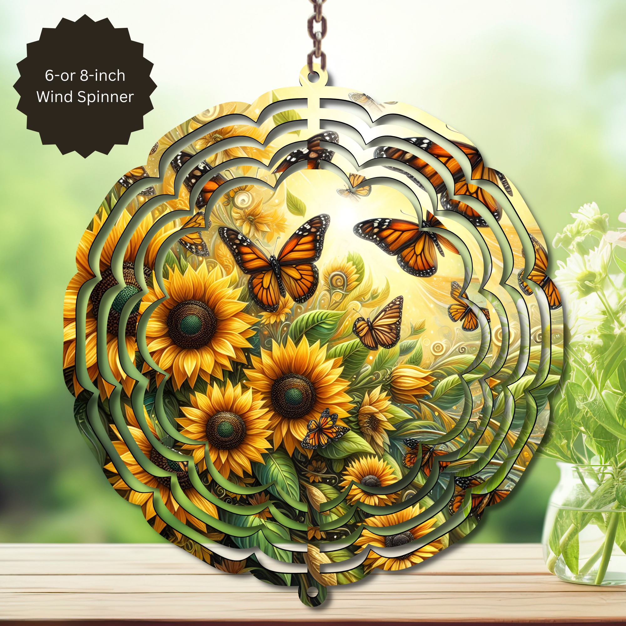 Butterfly Aluminum Metal Wind Spinner, multiple images available.