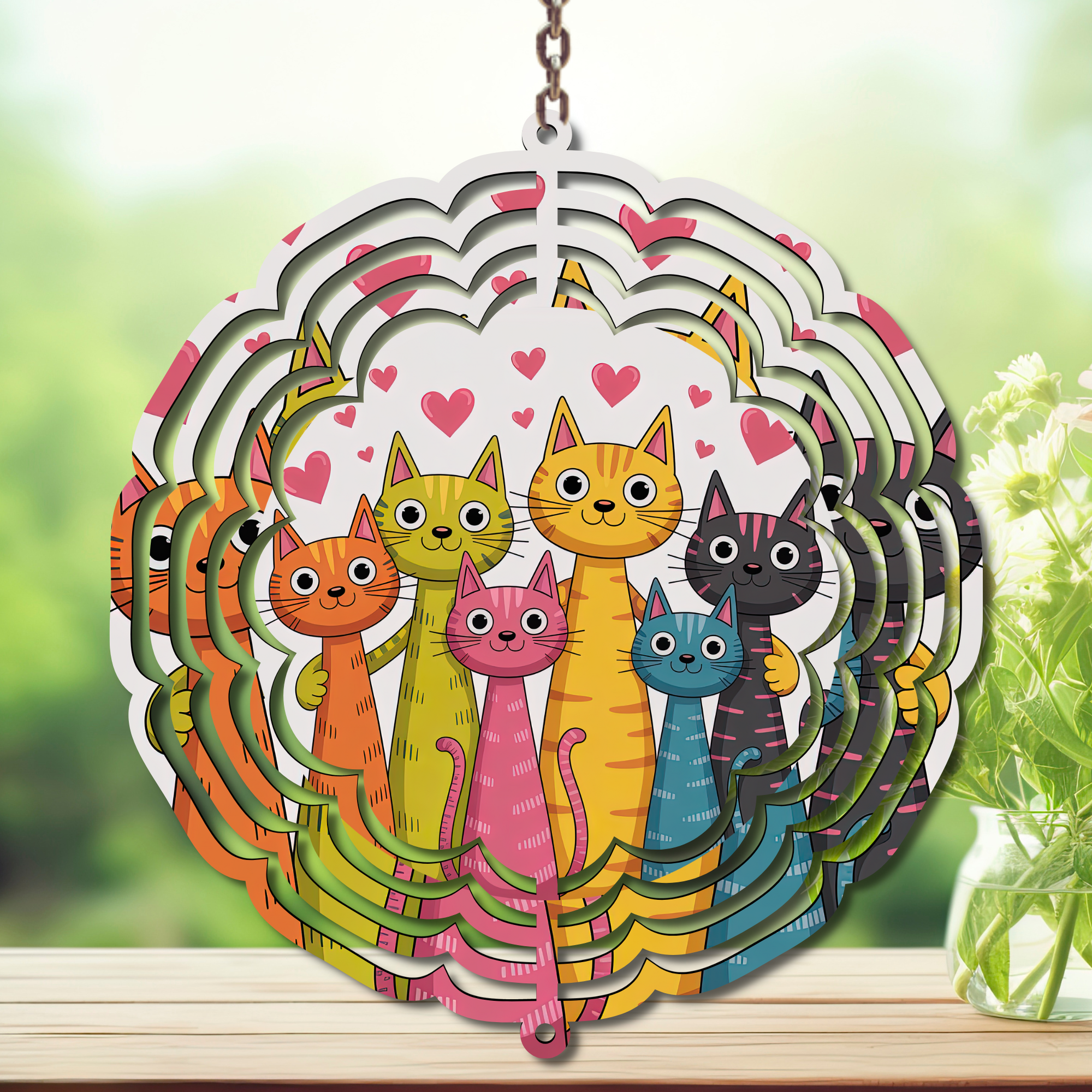 Cats Aluminum Metal Wind Spinner, Let your garden play with a little cattitude. Multiple images available.