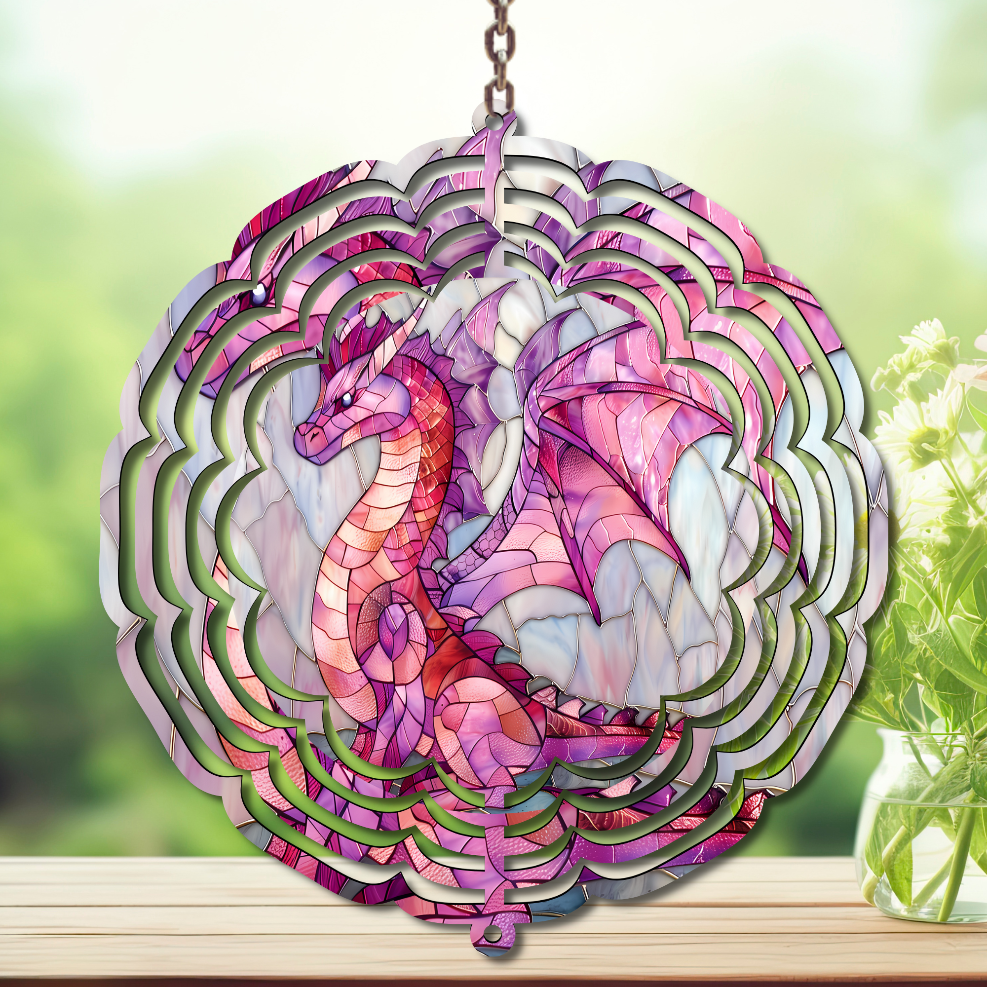 Dolphins Aluminum Metal Wind Spinner, Let your yard spin with ocean magic multiple images available.