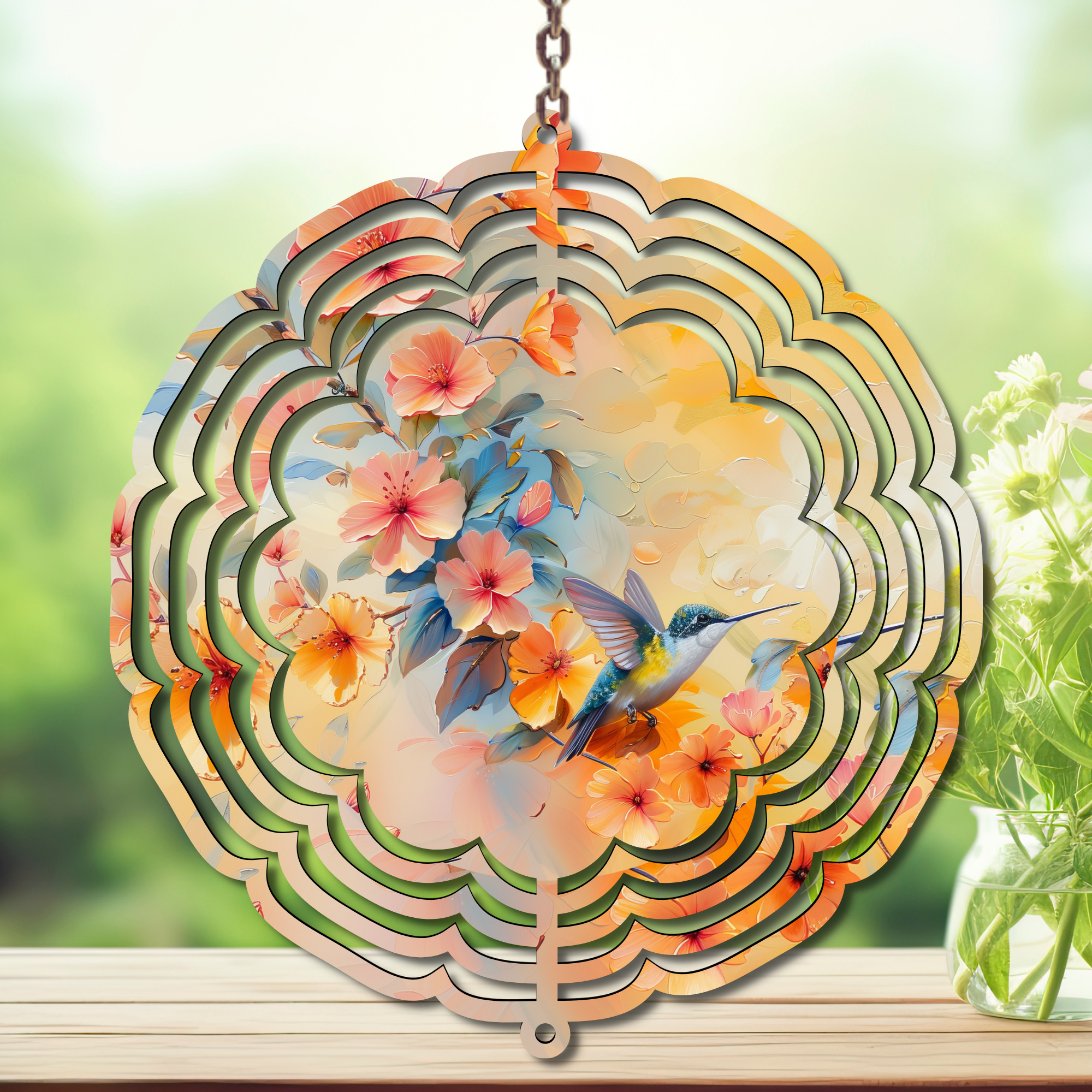 Hummingbird Aluminum Metal Wind Spinner, Let your garden bloom with motion. 🌺✨multiple images available
