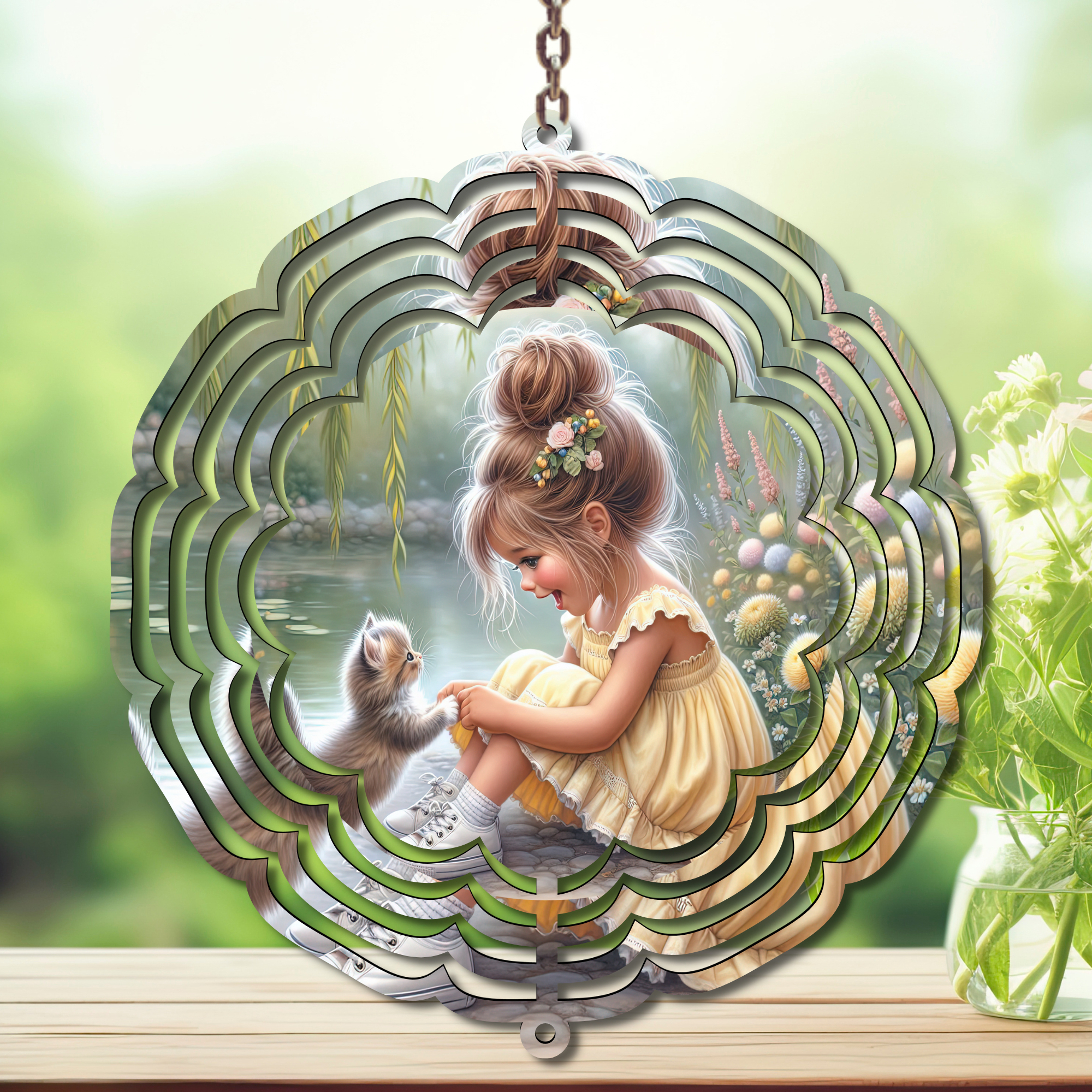 Cats Aluminum Metal Wind Spinner, Let your garden play with a little cattitude. Multiple images available.