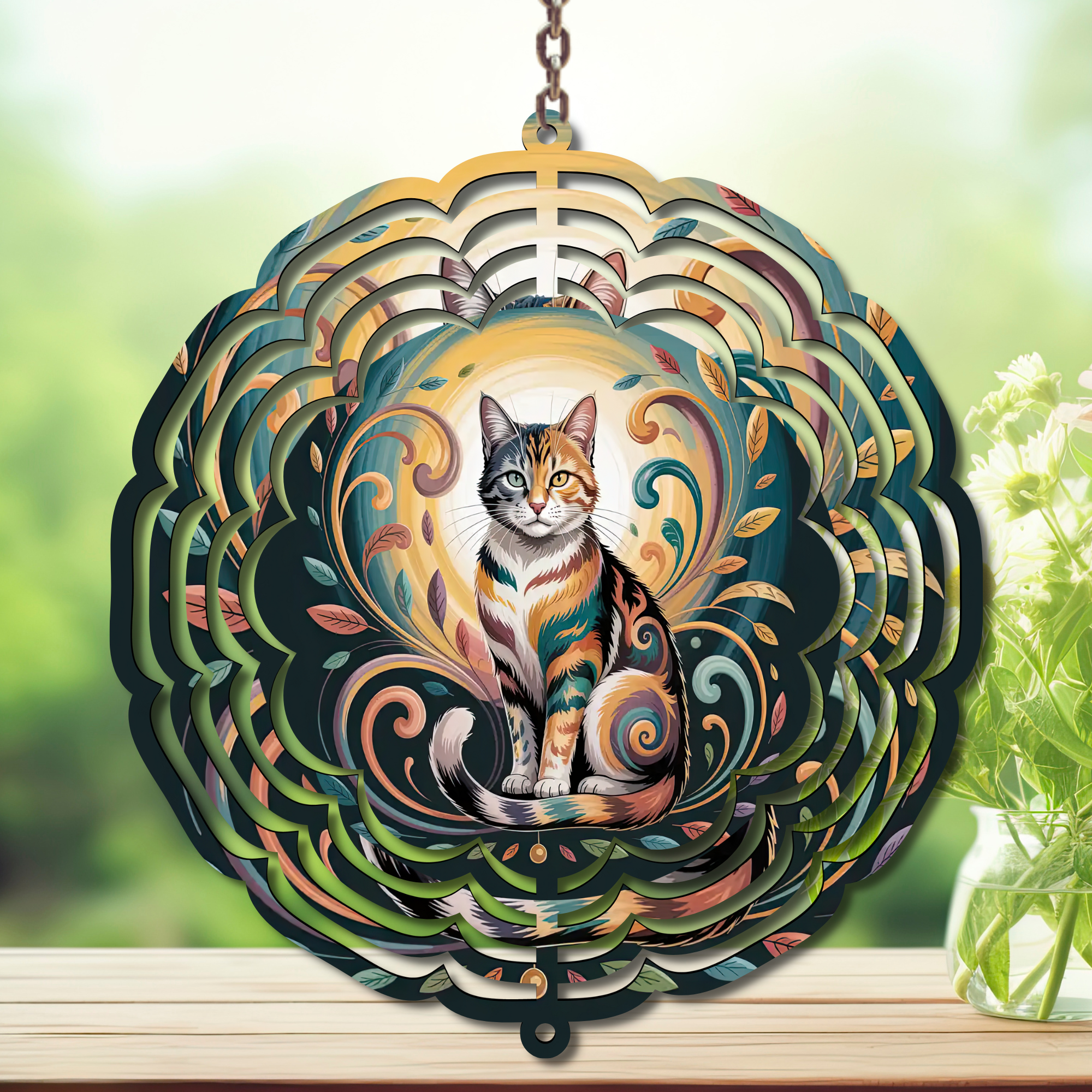 Cats Aluminum Metal Wind Spinner, Let your garden play with a little cattitude. Multiple images available.