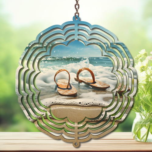Beach Aluminum Metal Wind Spinner, multiple images available.