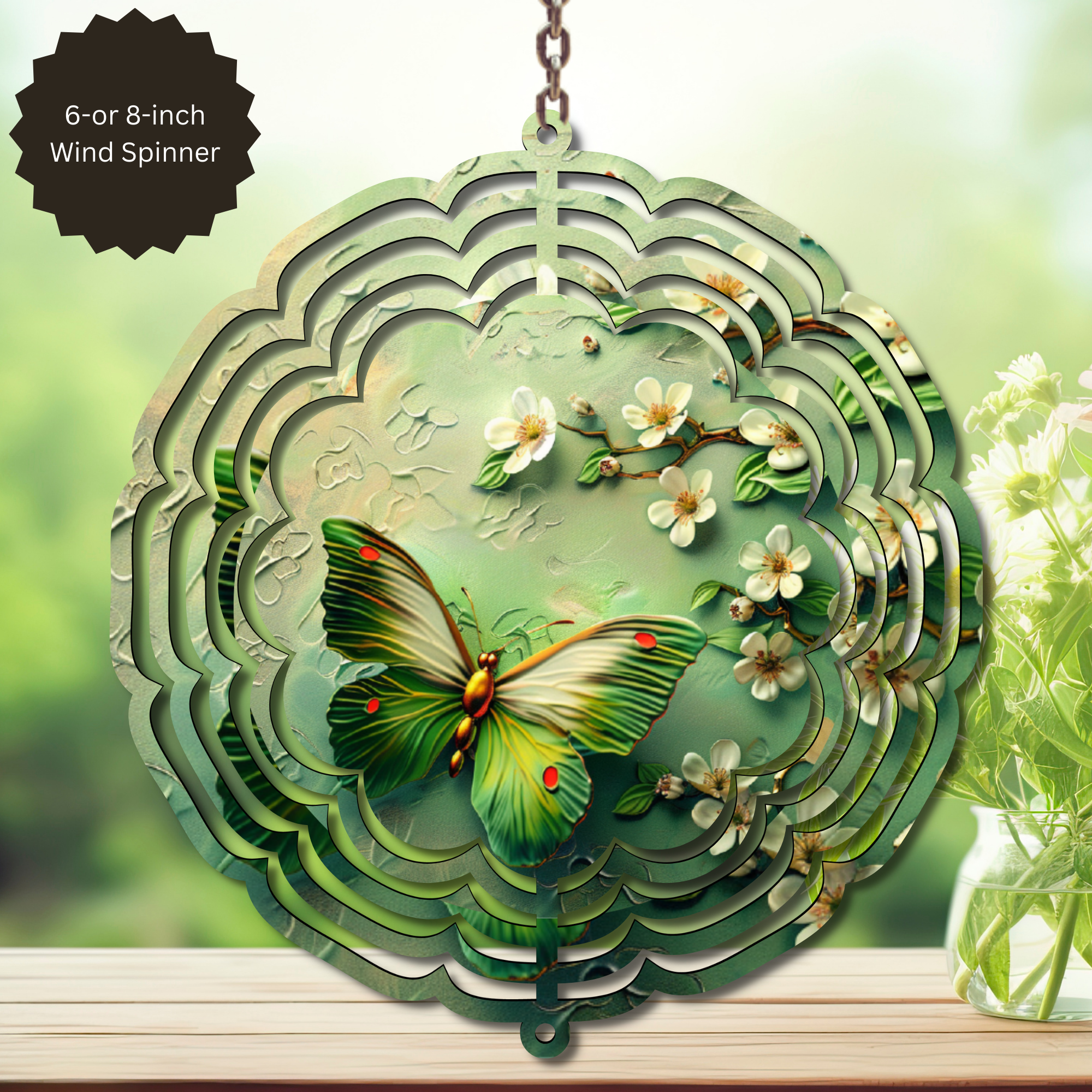 Butterfly Aluminum Metal Wind Spinner, multiple images available.