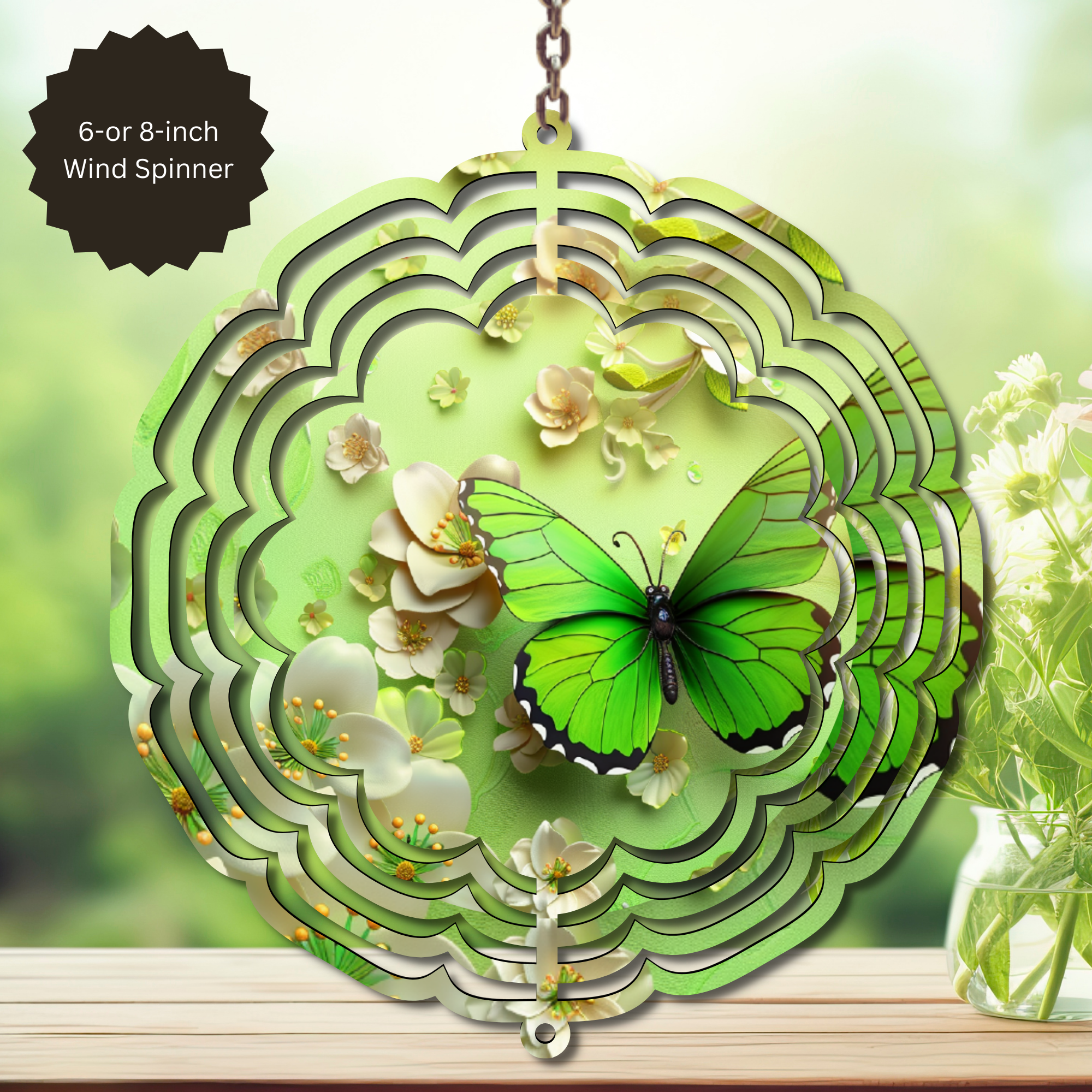 Butterfly Aluminum Metal Wind Spinner, multiple images available.