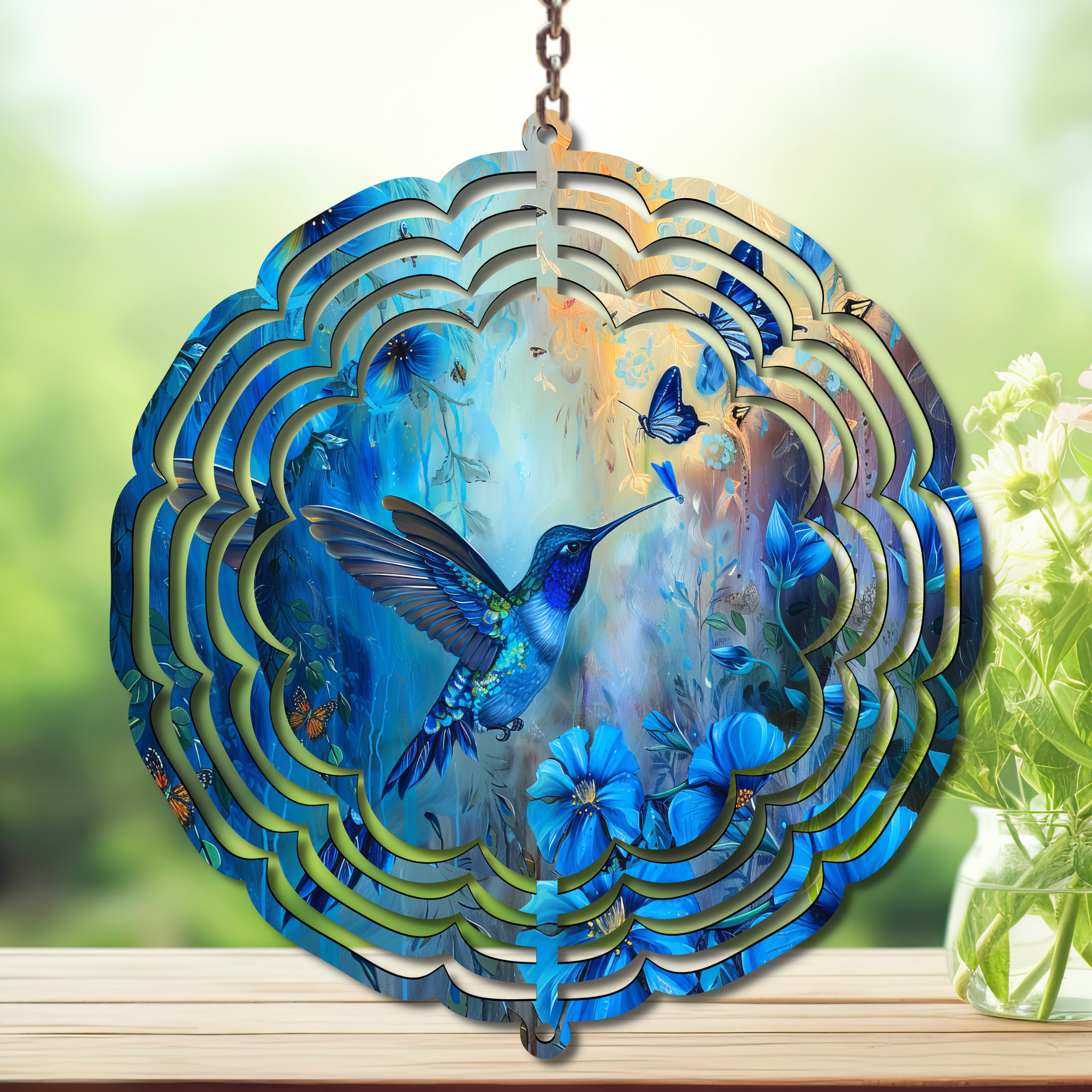 Hummingbird Aluminum Metal Wind Spinner, Let your garden bloom with motion. 🌺✨multiple images available