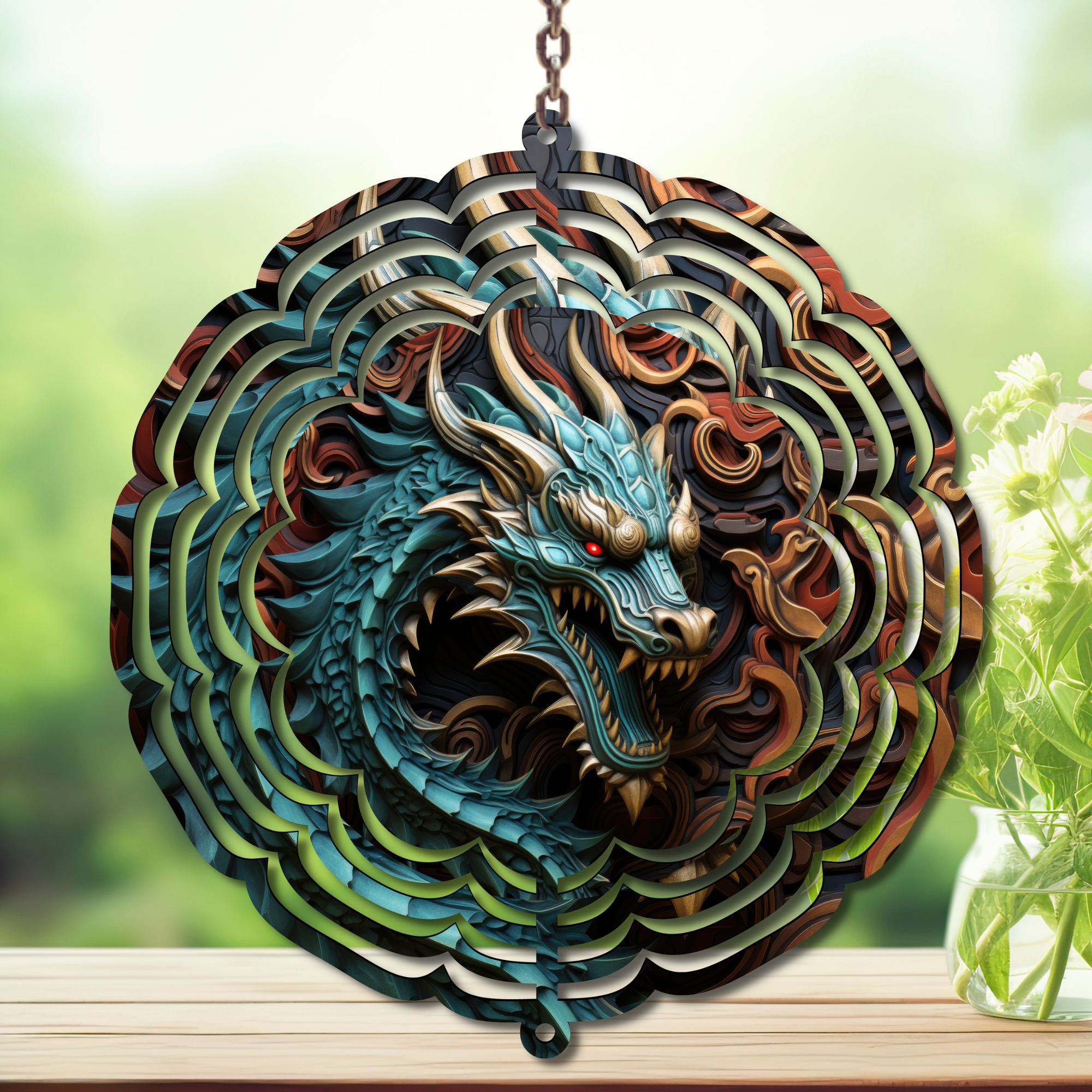 Dragons Aluminum Metal Wind Spinner, Let your yard roar with color — magical motion and fantasy‑themed flair. Multiple images available.