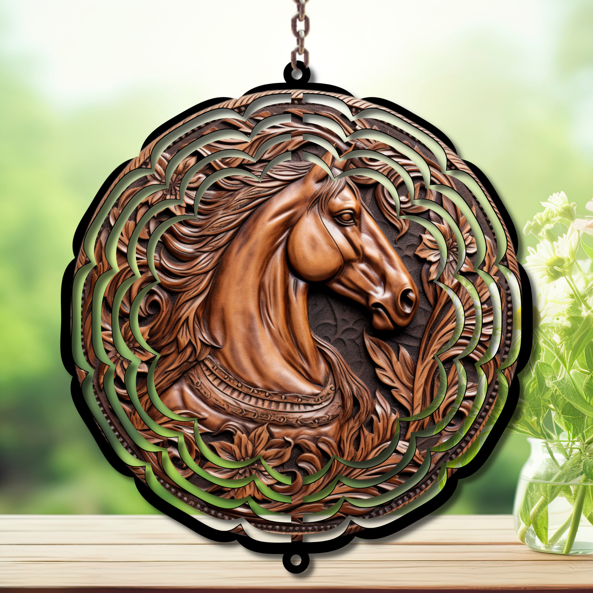 Horse Aluminum Metal Wind Spinner, multiple images available