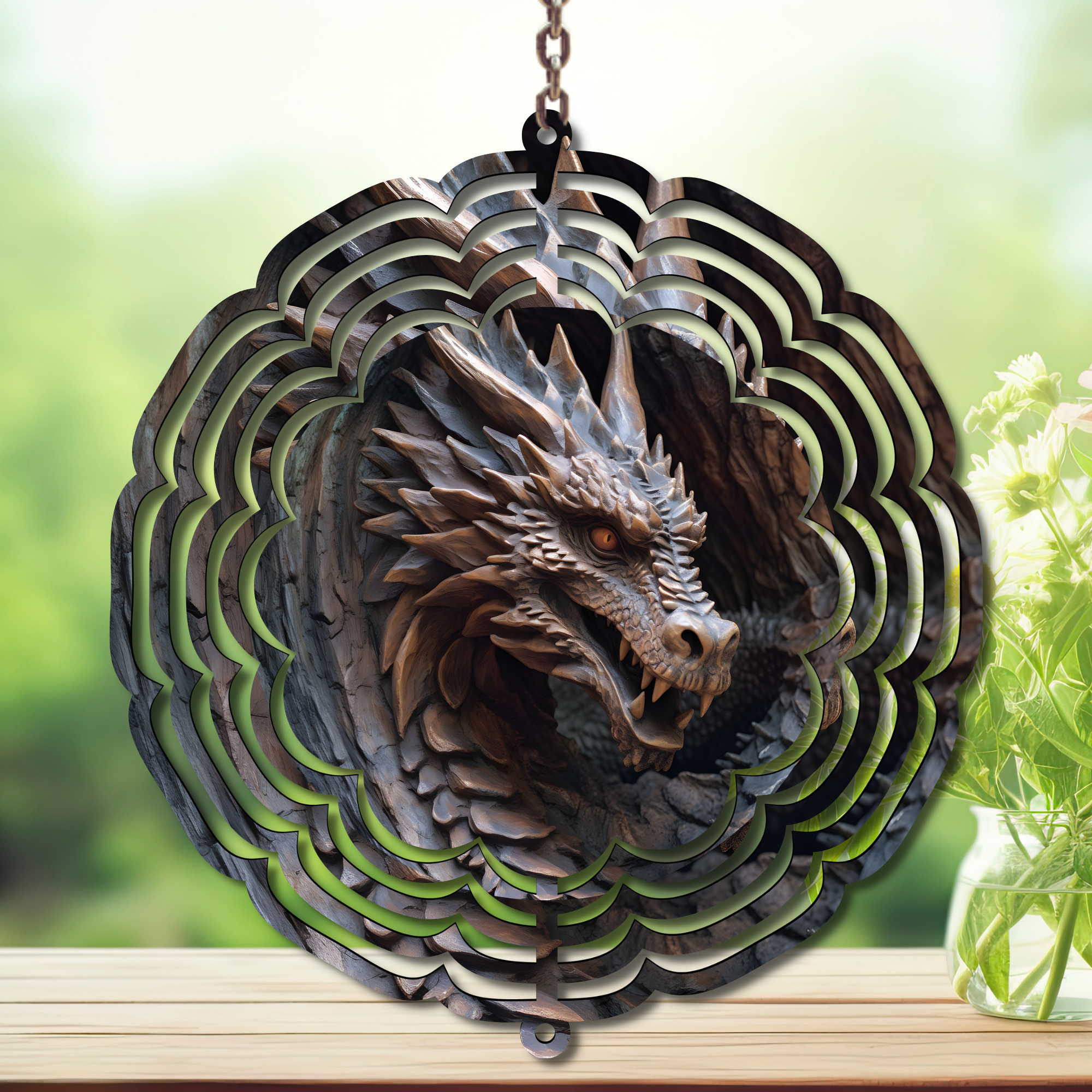 Dragons Aluminum Metal Wind Spinner, Let your yard roar with color — magical motion and fantasy‑themed flair. Multiple images available.