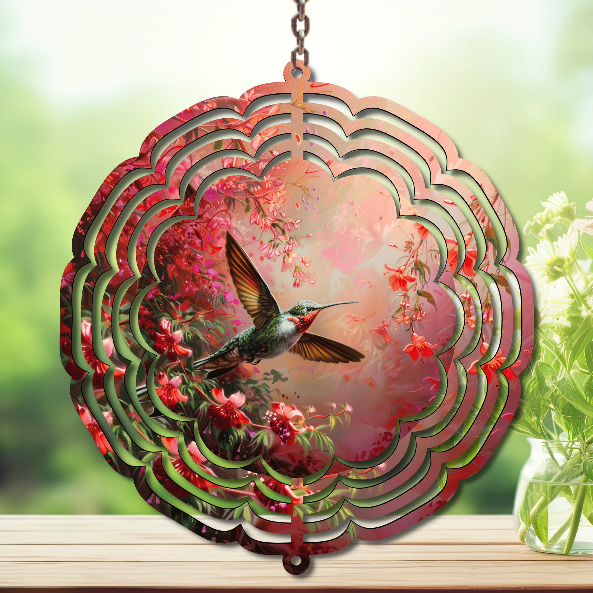 Hummingbird Aluminum Metal Wind Spinner, Let your garden bloom with motion. 🌺✨multiple images available