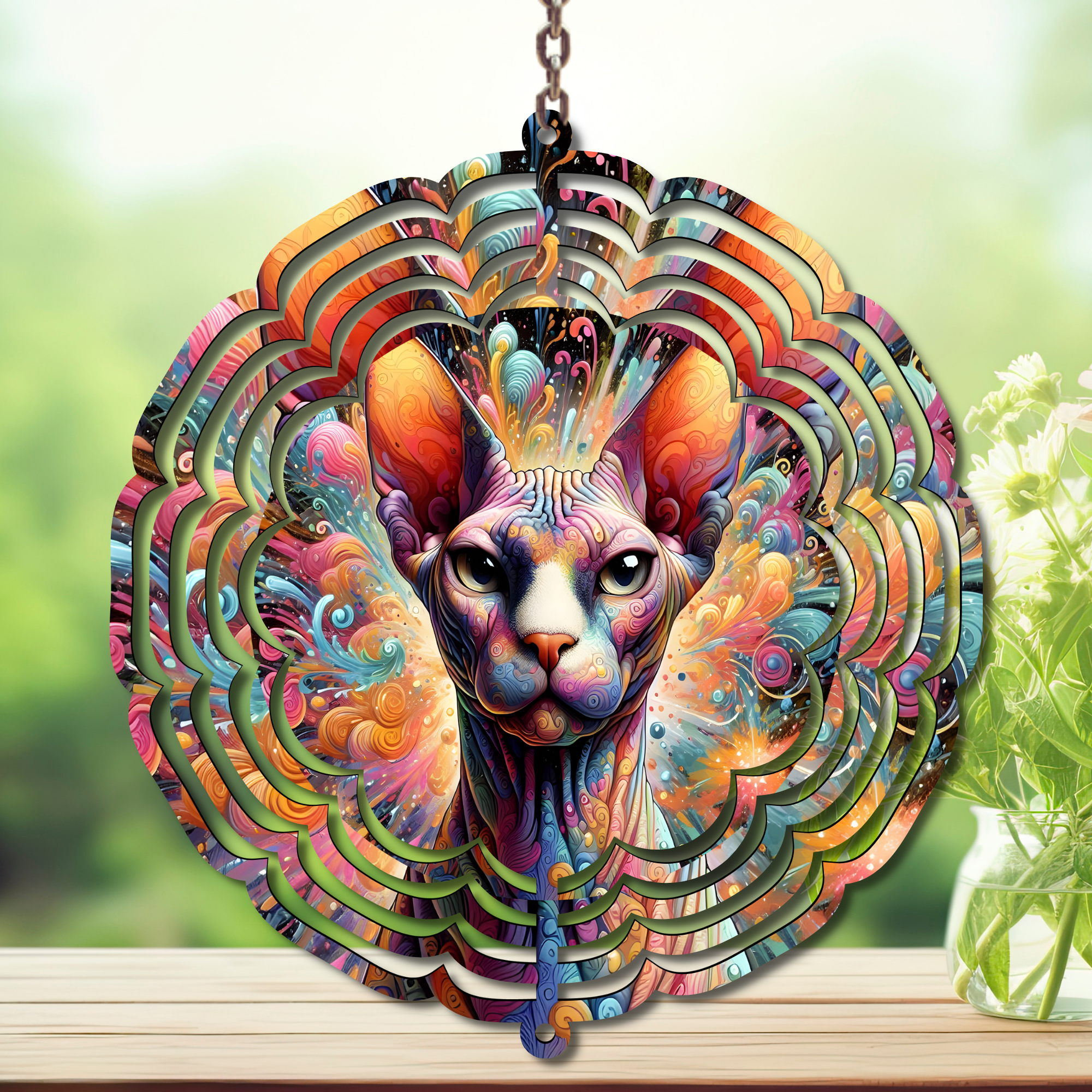 Cats Aluminum Metal Wind Spinner, Let your garden play with a little cattitude. Multiple images available.