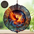 Phoenix Wind Spinner - Aluminum Metal Fire Bird Yard Art Outdoor Decor