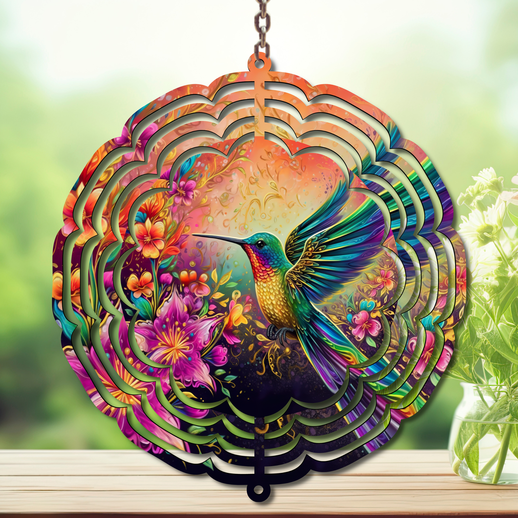 Hummingbird Aluminum Metal Wind Spinner, Let your garden bloom with motion. 🌺✨multiple images available