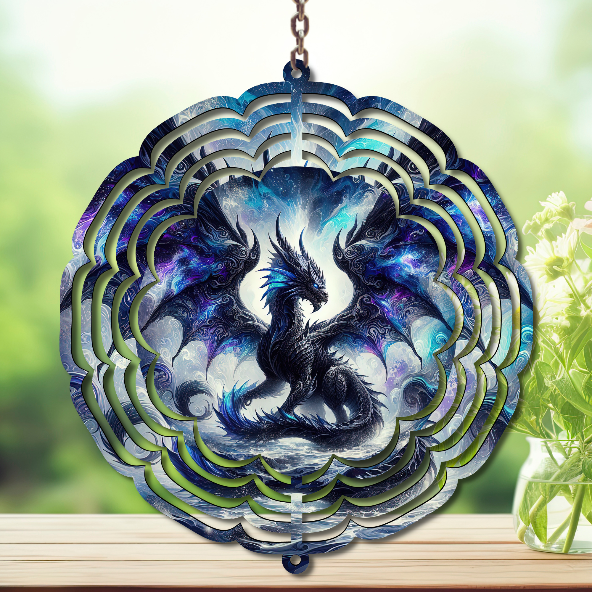 Dragons Aluminum Metal Wind Spinner, Let your yard roar with color — magical motion and fantasy‑themed flair. Multiple images available.