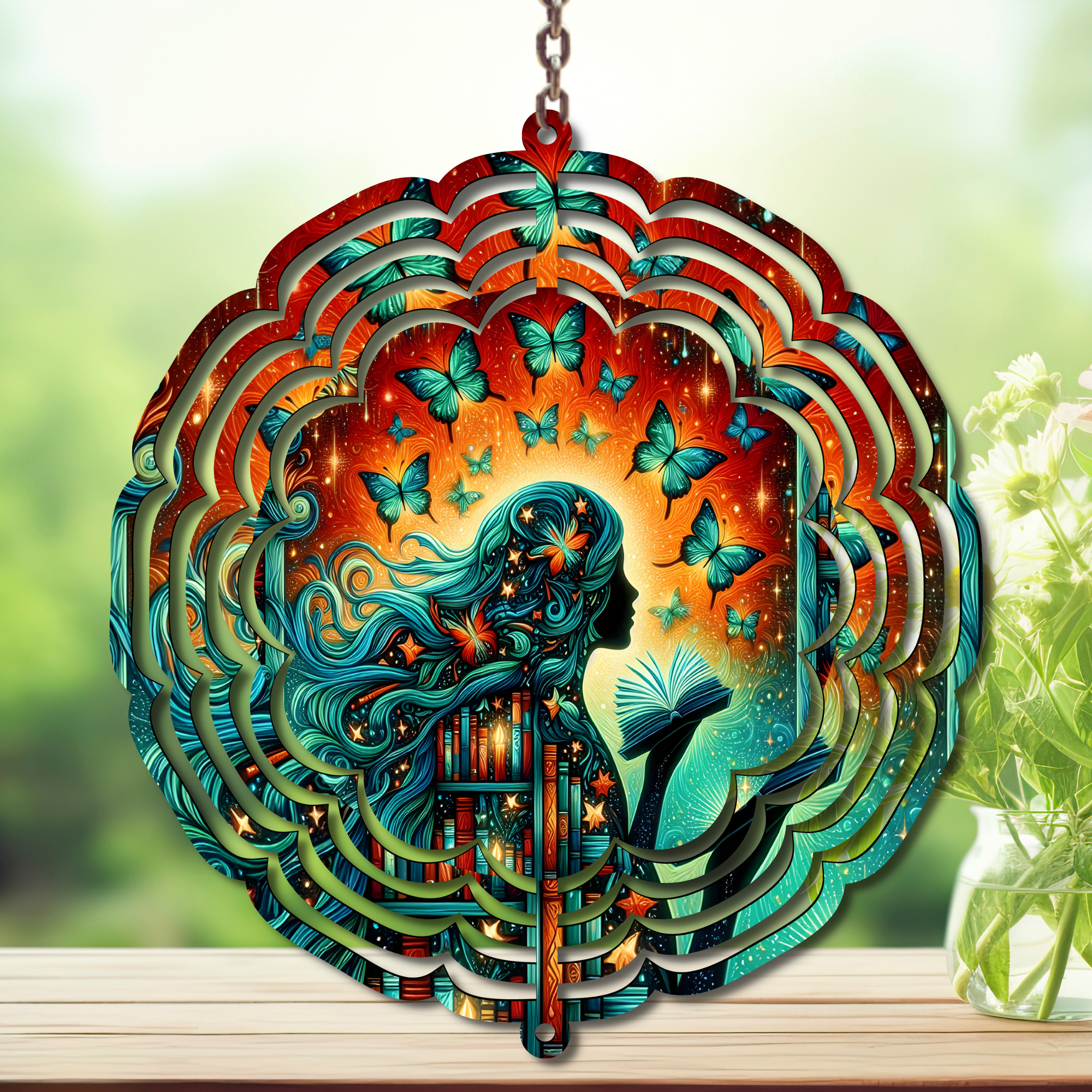 “Once Upon a Breeze Aluminum Metal Wind Spinner, multiple images available