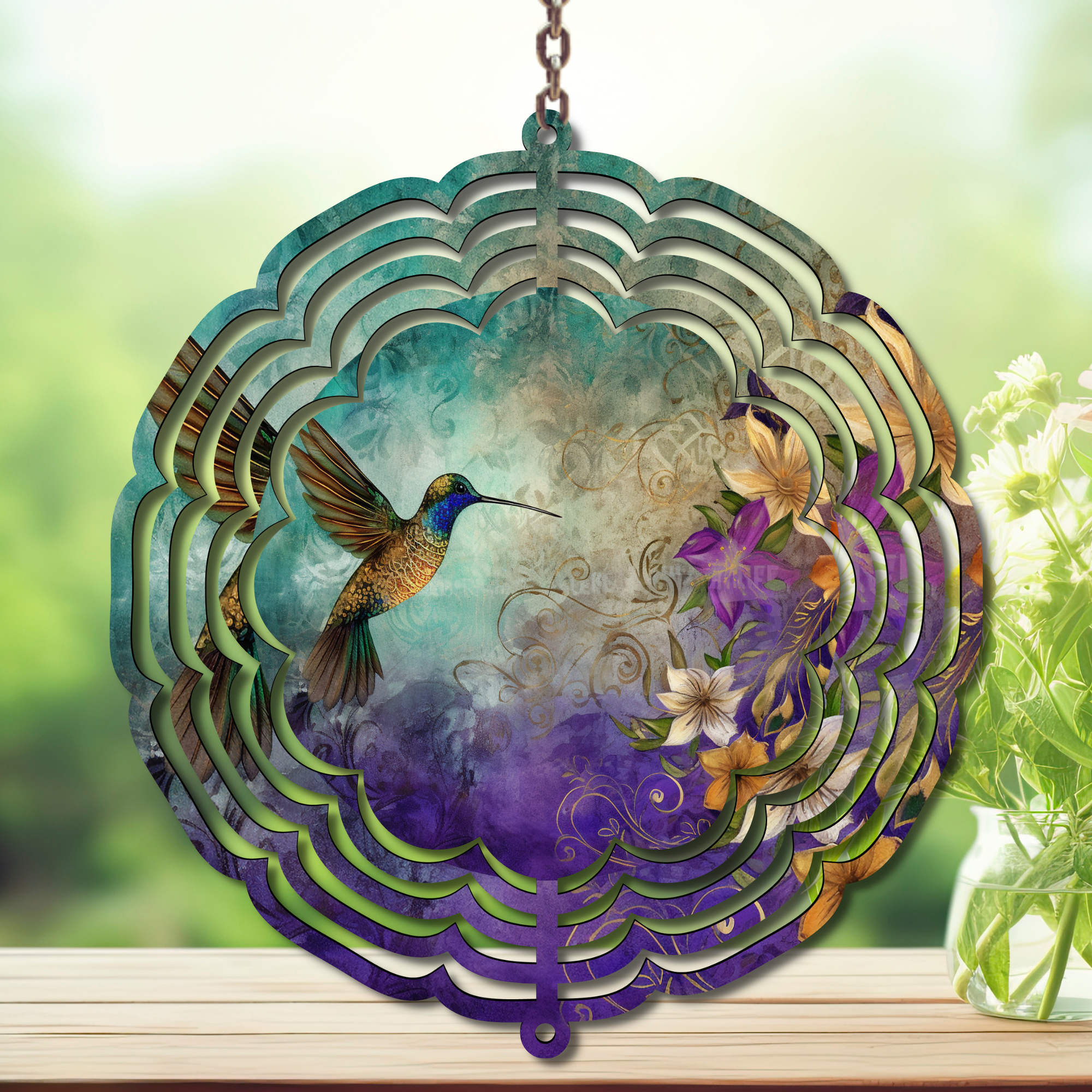 Hummingbird Aluminum Metal Wind Spinner, Let your garden bloom with motion. 🌺✨multiple images available