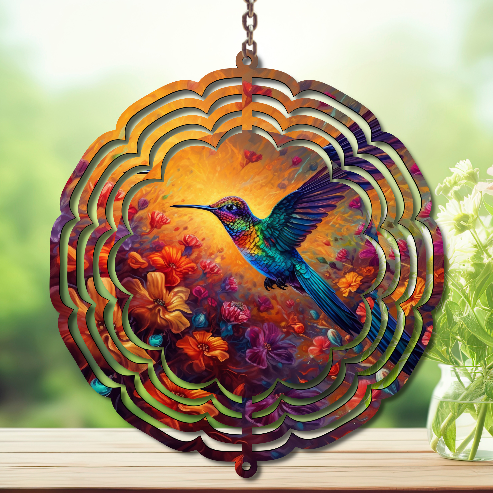 Hummingbird Aluminum Metal Wind Spinner, Let your garden bloom with motion. 🌺✨multiple images available