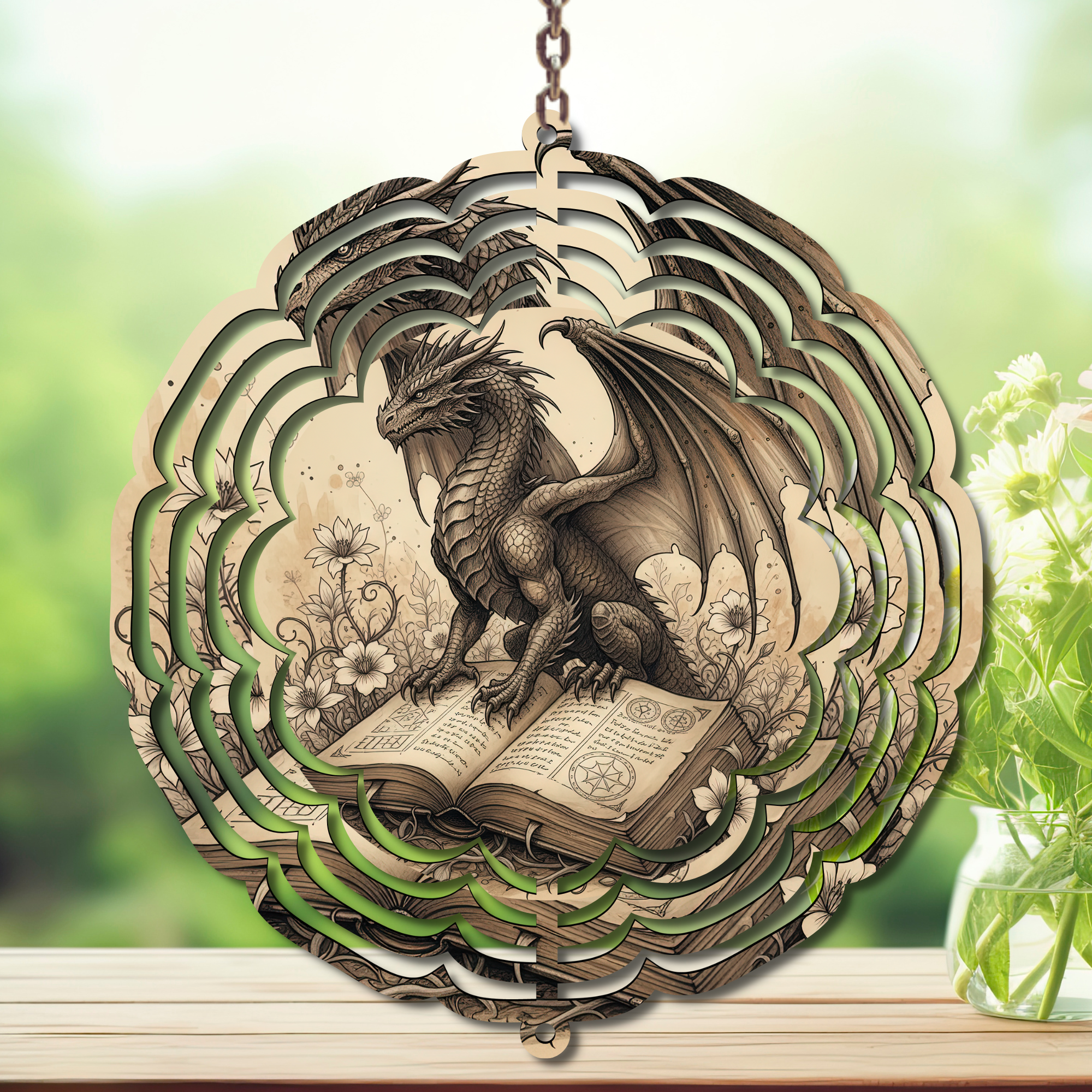 Dragons Aluminum Metal Wind Spinner, Let your yard roar with color — magical motion and fantasy‑themed flair. Multiple images available.
