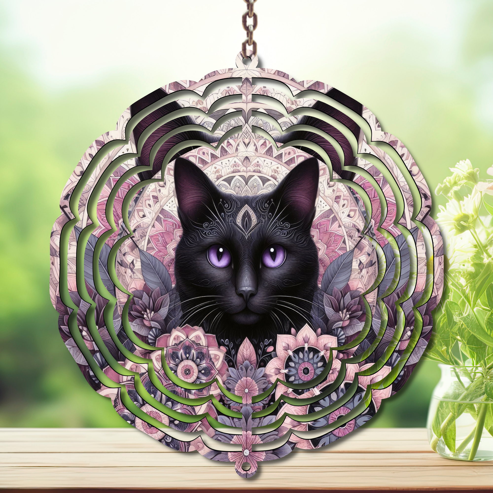Cats Aluminum Metal Wind Spinner, Let your garden play with a little cattitude. Multiple images available.