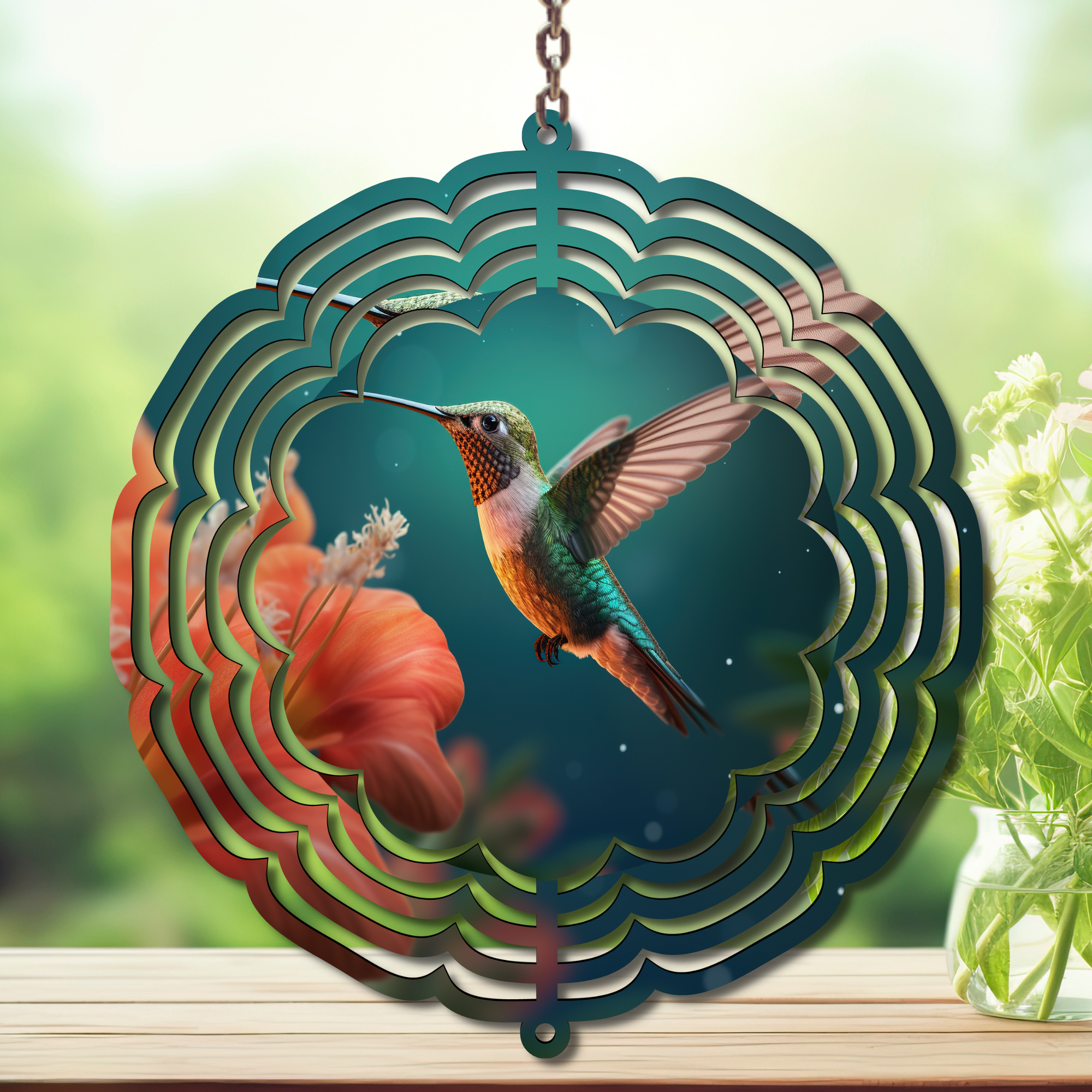 Hummingbird Aluminum Metal Wind Spinner, Let your garden bloom with motion. 🌺✨multiple images available