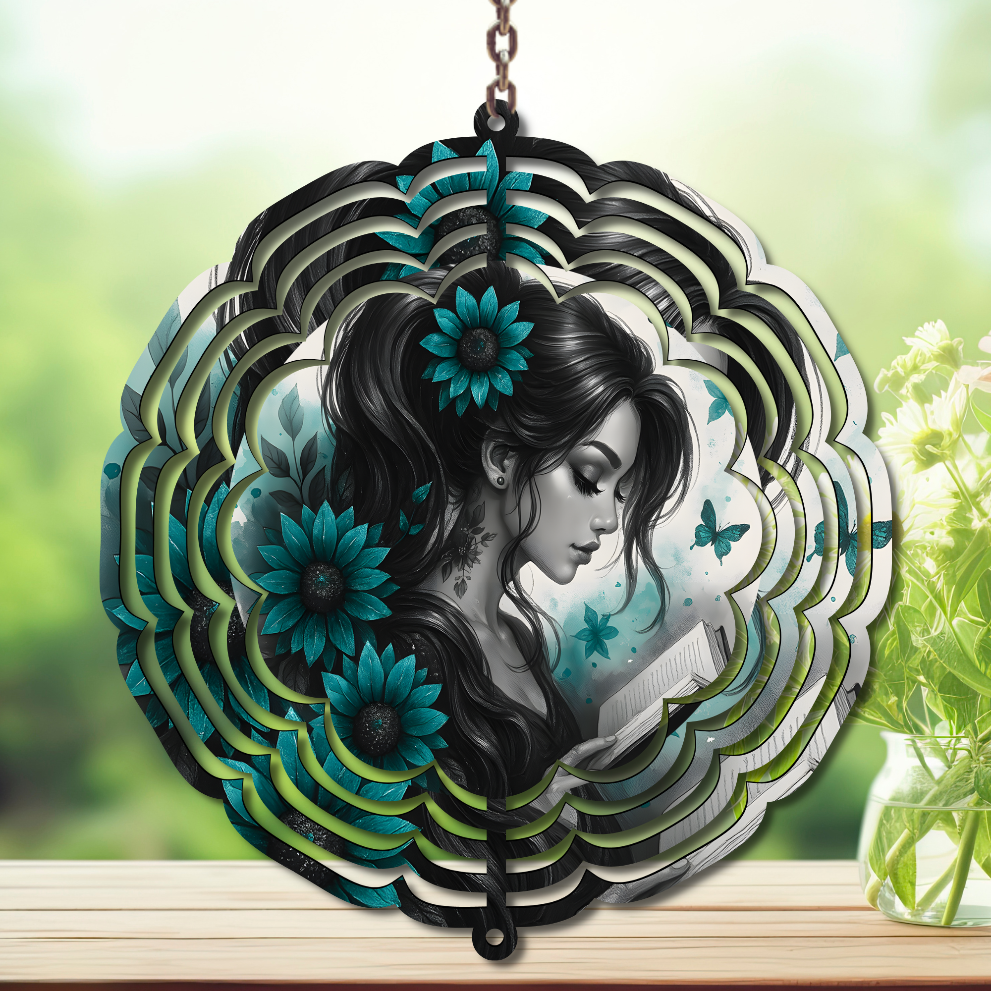 “Once Upon a Breeze Aluminum Metal Wind Spinner, multiple images available
