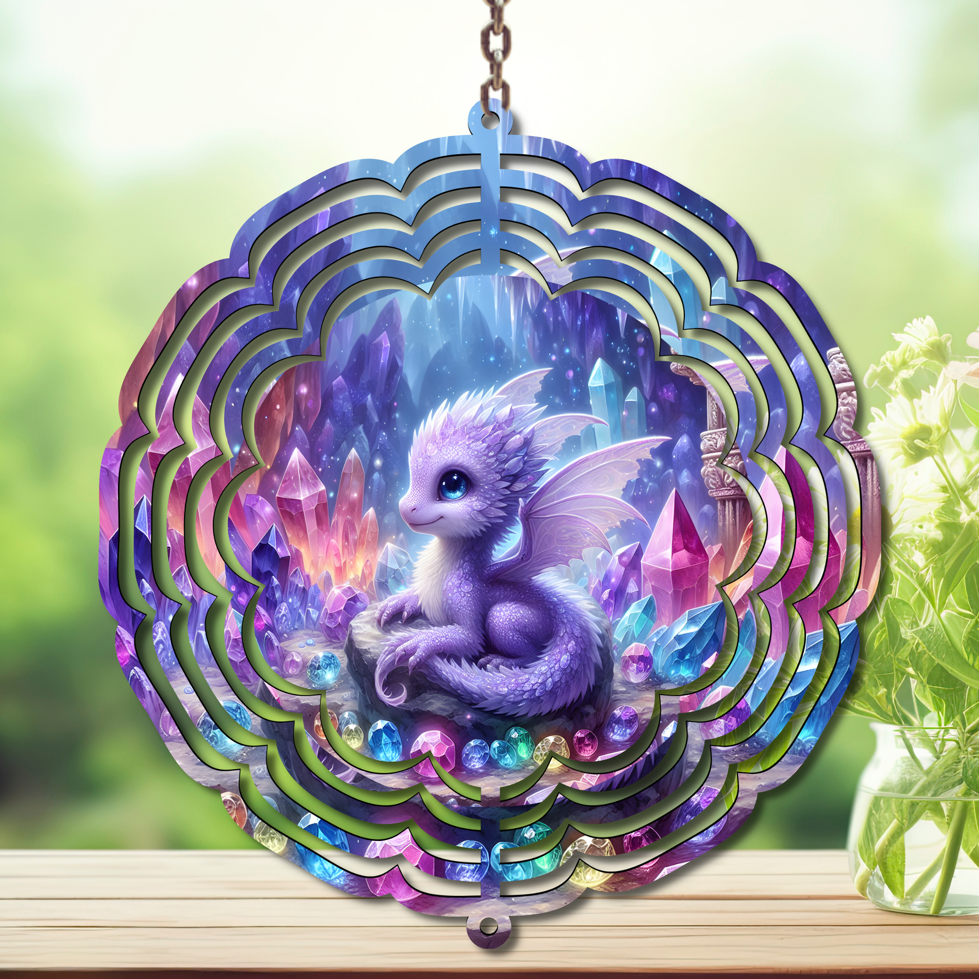 Dragons Aluminum Metal Wind Spinner, Let your yard roar with color — magical motion and fantasy‑themed flair. Multiple images available.