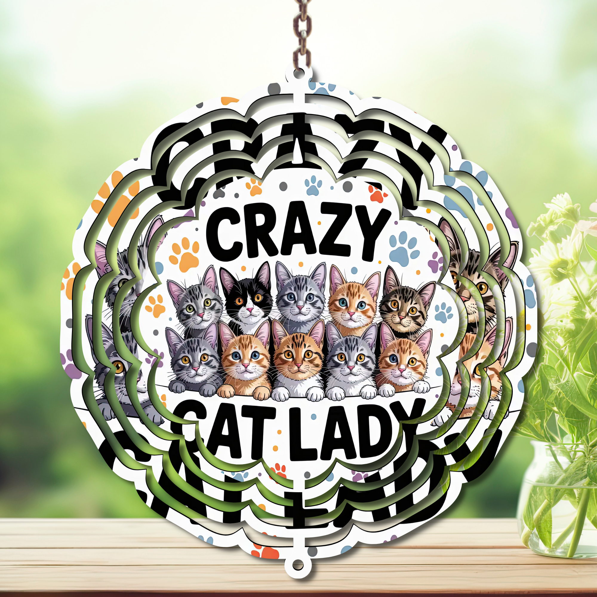 Cats Aluminum Metal Wind Spinner, Let your garden play with a little cattitude. Multiple images available.