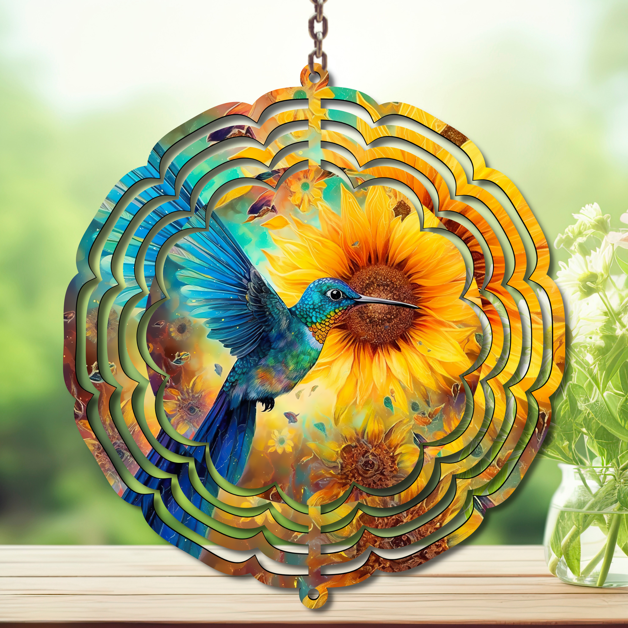 Hummingbird Aluminum Metal Wind Spinner, Let your garden bloom with motion. 🌺✨multiple images available