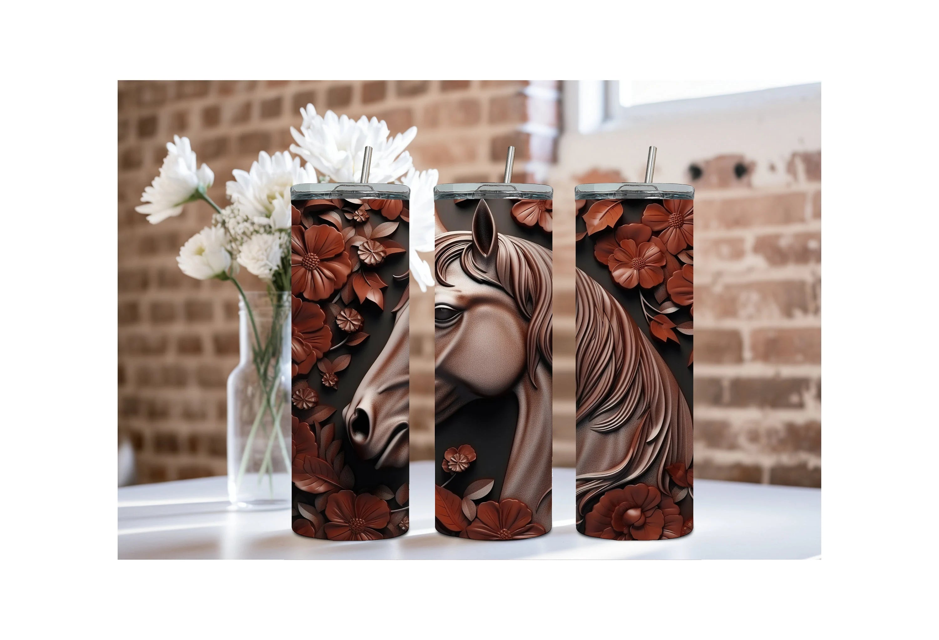 Horse Stainless Steel Tumblers and mugs Multiple Sizes and Images Available