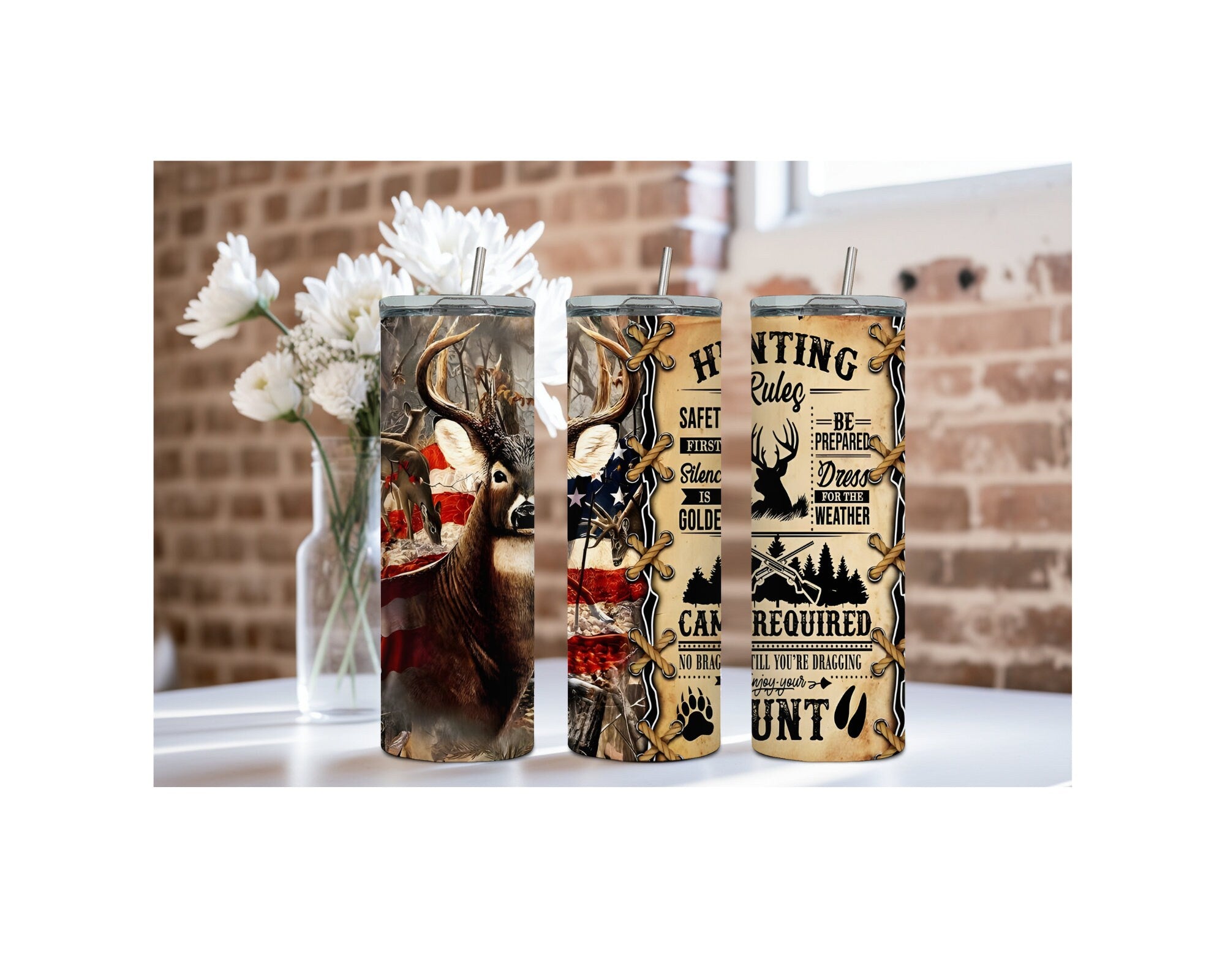 Wildlife, Hunting/ Fishing Stainless Steel Tumblers and Mugs Multiple Sizes and Images Available.