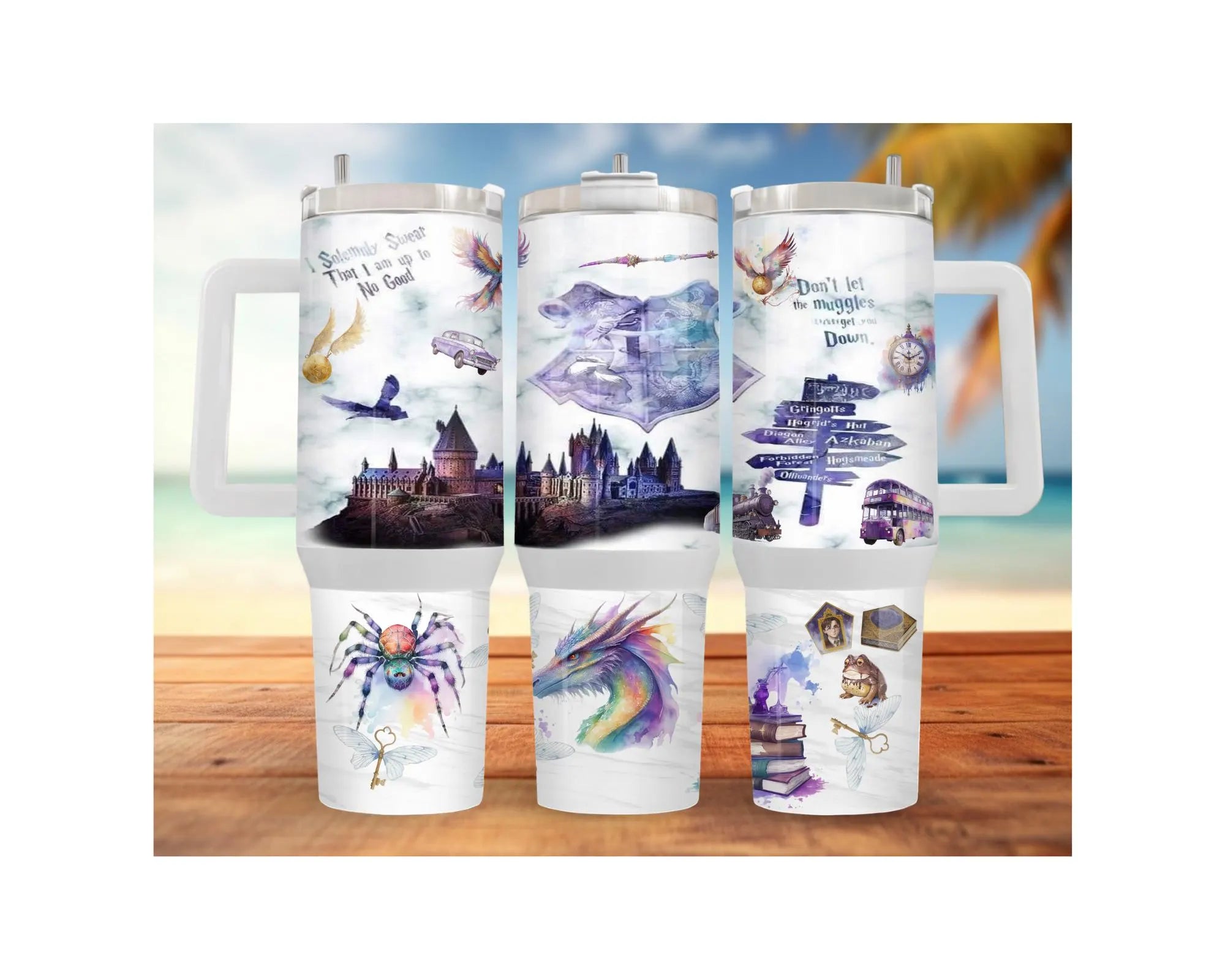 Wizard School Stainless Steel Tumblers and mugs Multiple Sizes and Images Available