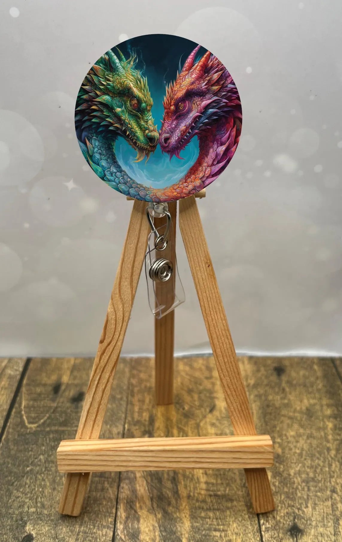 Dragon badge pulls. Bring a touch of fantasy to every shift with fierce, fun dragon designs. Multiple Images available. Add beads or shimmer glitter options.