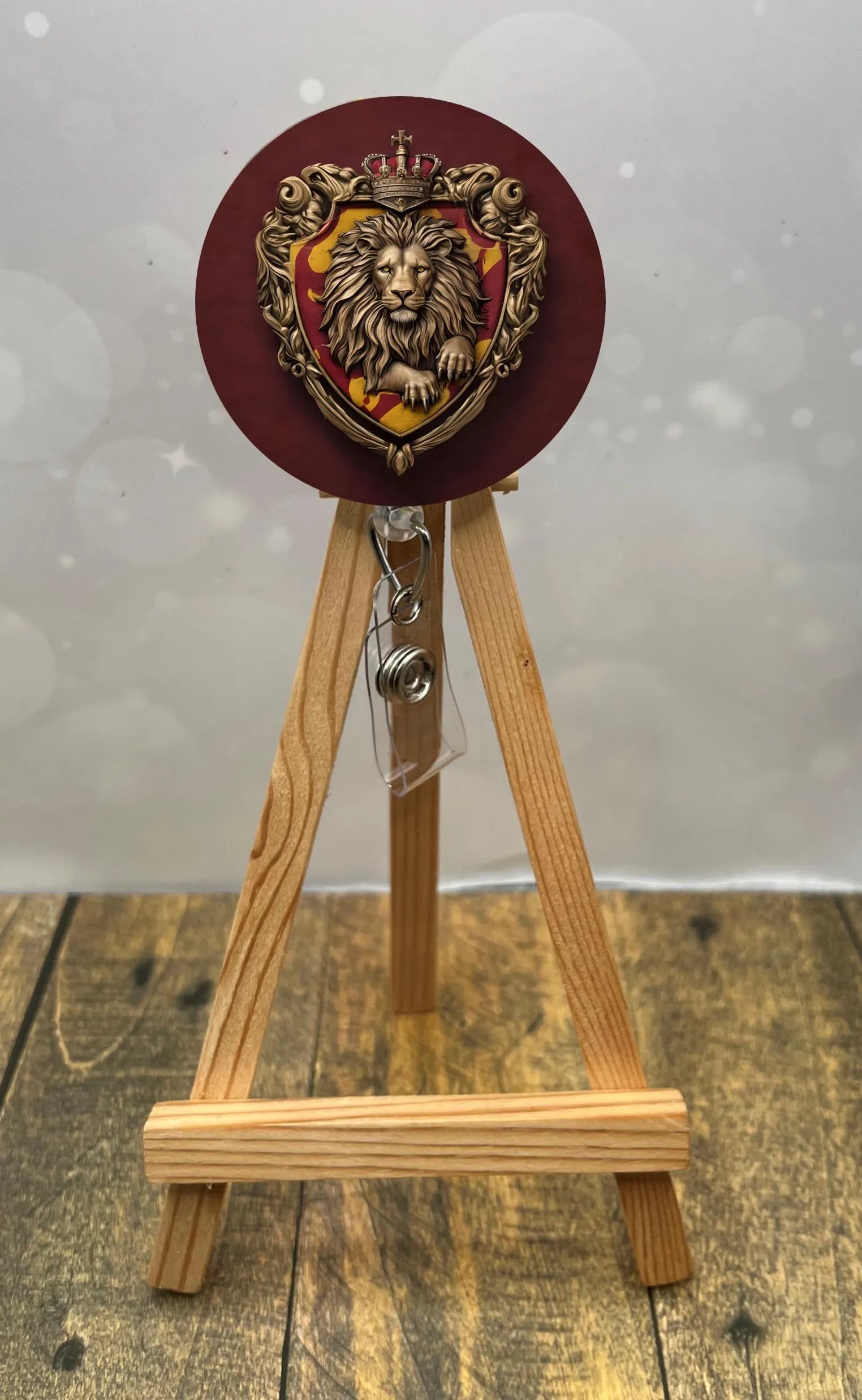 Lion House Pride badge pulls. Multiple Images available. Add beads or shimmer glitter options.