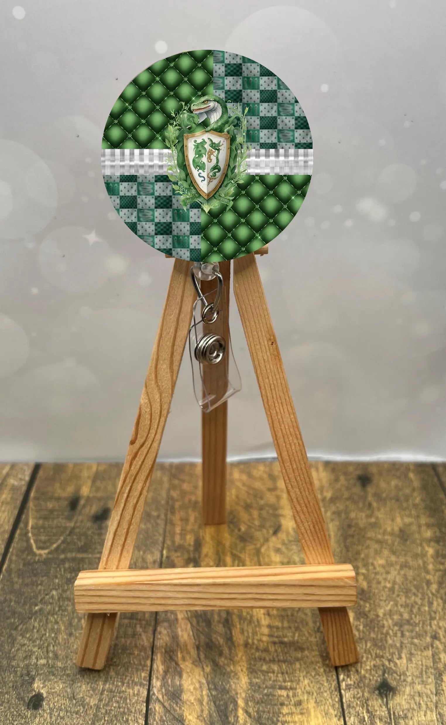 Snake House Pride badge pulls. Multiple Images available. Add beads or shimmer glitter options.