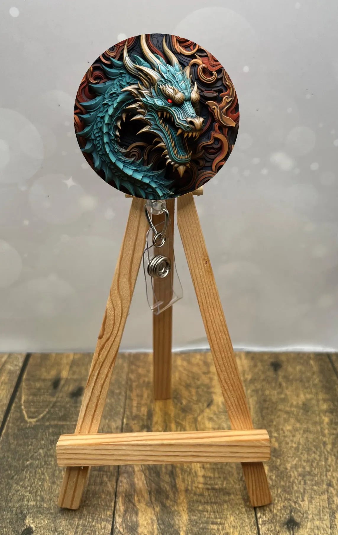 Dragon badge pulls. Bring a touch of fantasy to every shift with fierce, fun dragon designs. Multiple Images available. Add beads or shimmer glitter options.
