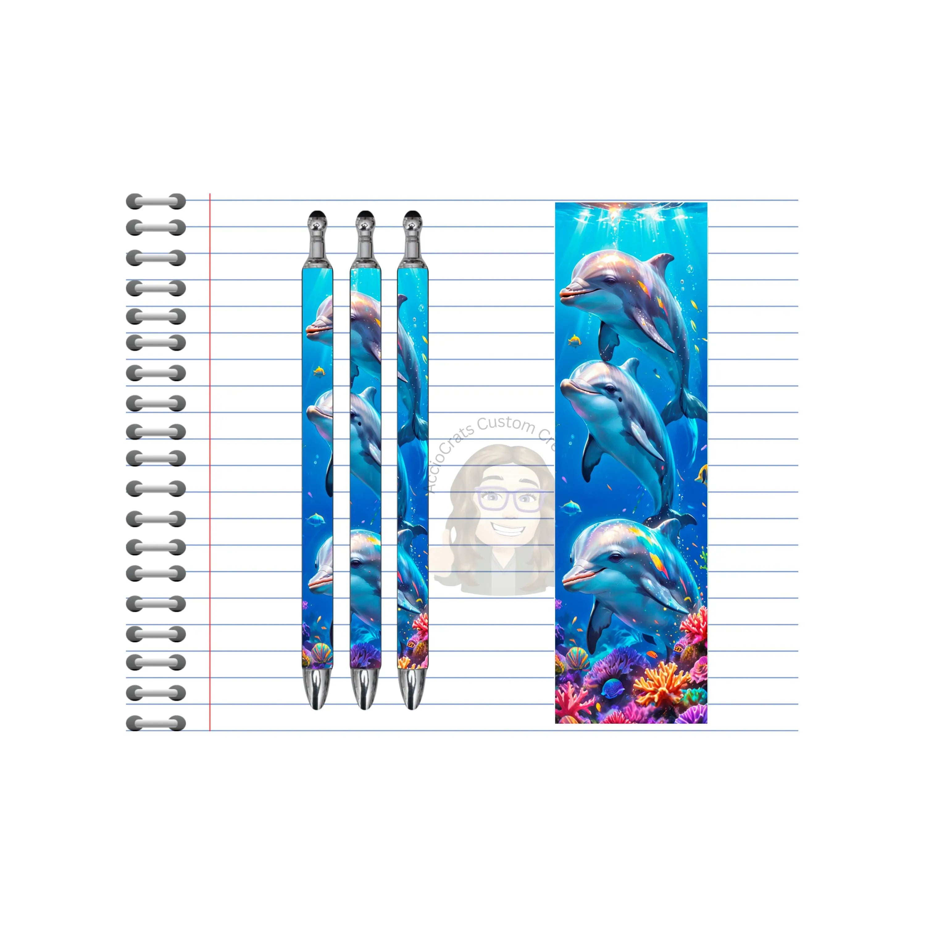 Refillable Pens, Dolphin Images. A pen that’s as playful as a dolphin. Multiple options and Images available.