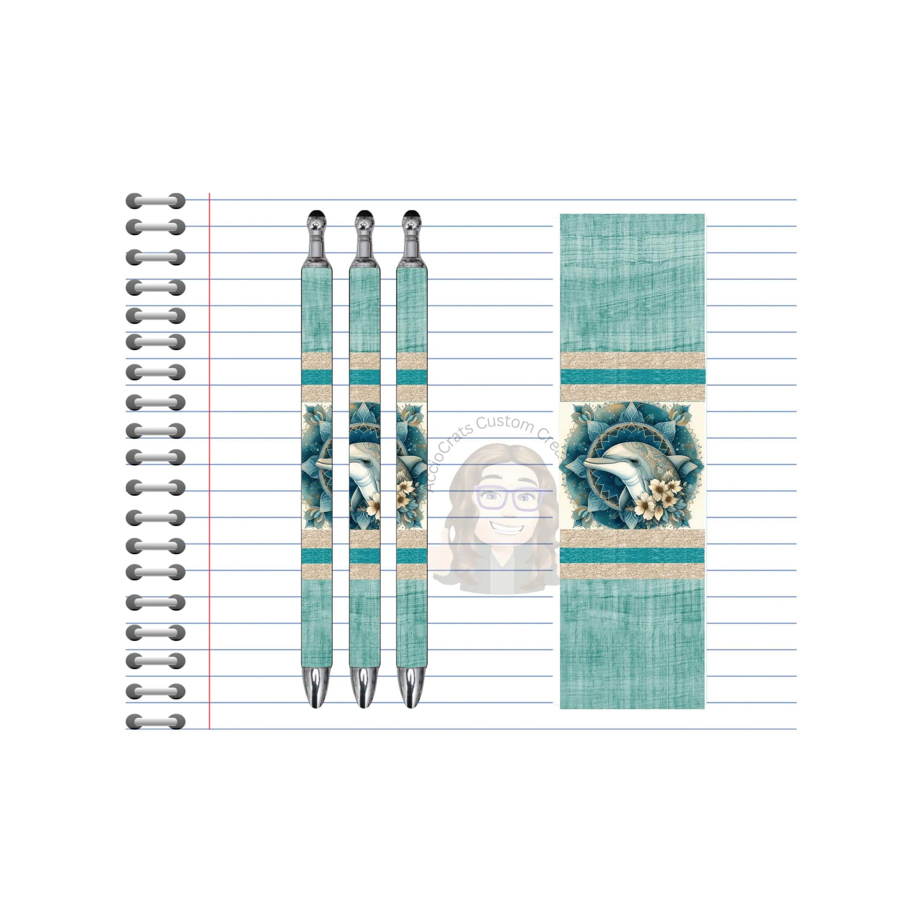 Refillable Pens, Dolphin Images. A pen that’s as playful as a dolphin. Multiple options and Images available.
