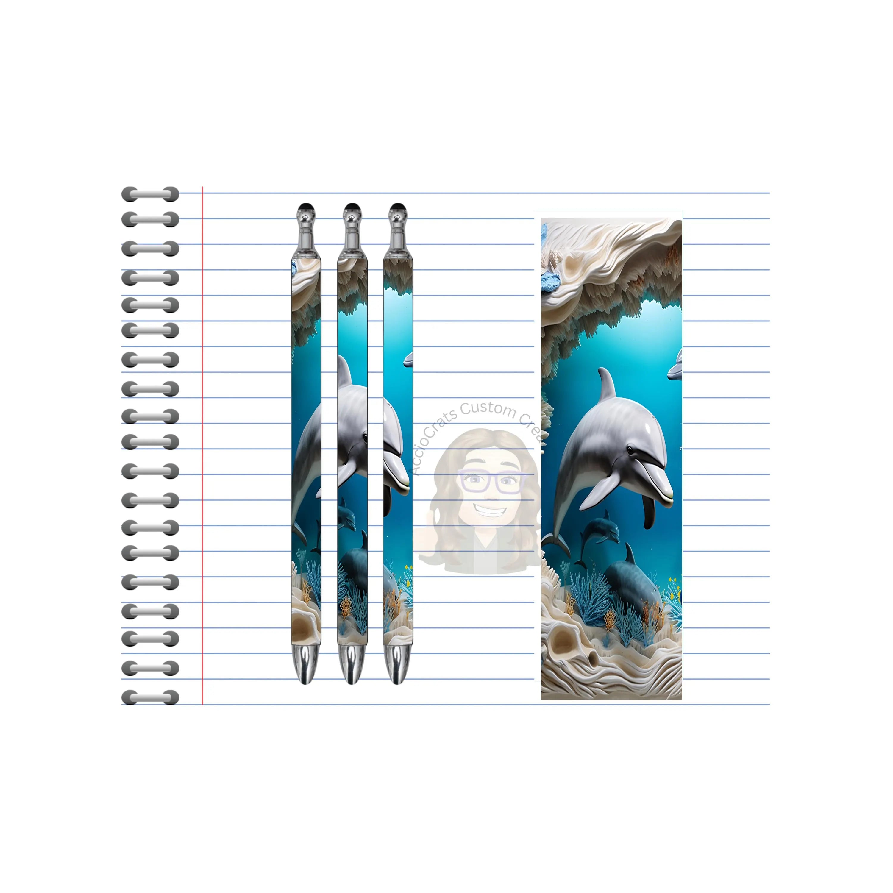 Refillable Pens, Dolphin Images. A pen that’s as playful as a dolphin. Multiple options and Images available.