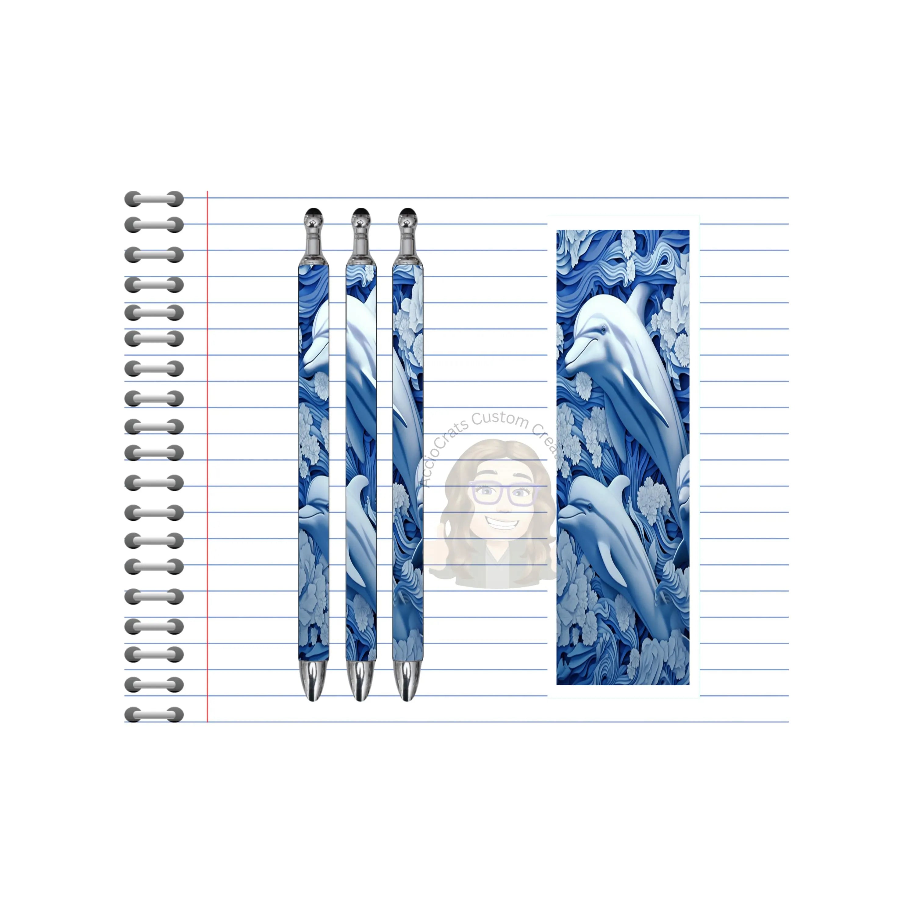 Refillable Pens, Dolphin Images. A pen that’s as playful as a dolphin. Multiple options and Images available.
