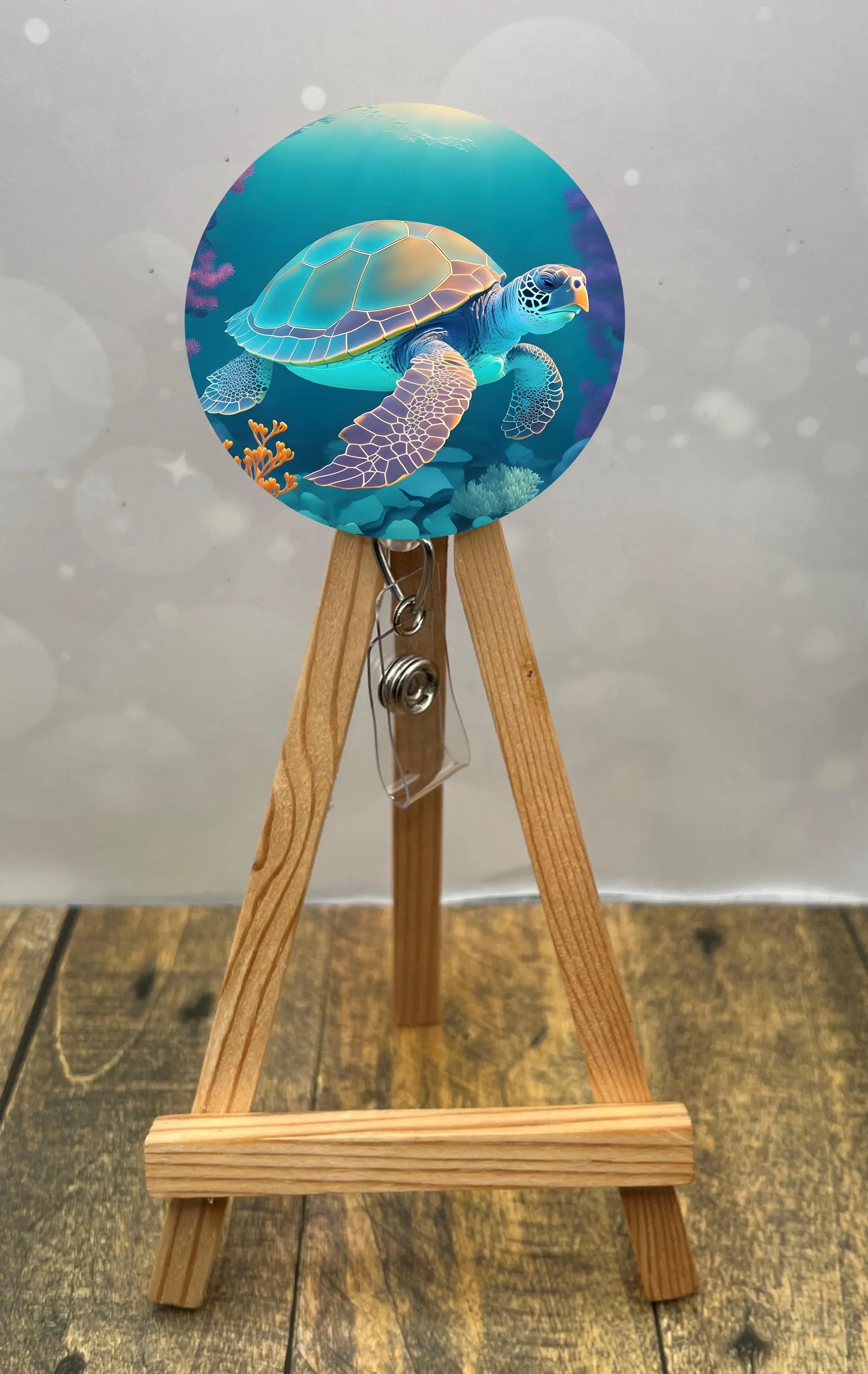 Sea Turtle badge pulls. Turtle‑approved. Multiple Images available. Add beads or shimmer glitter options.