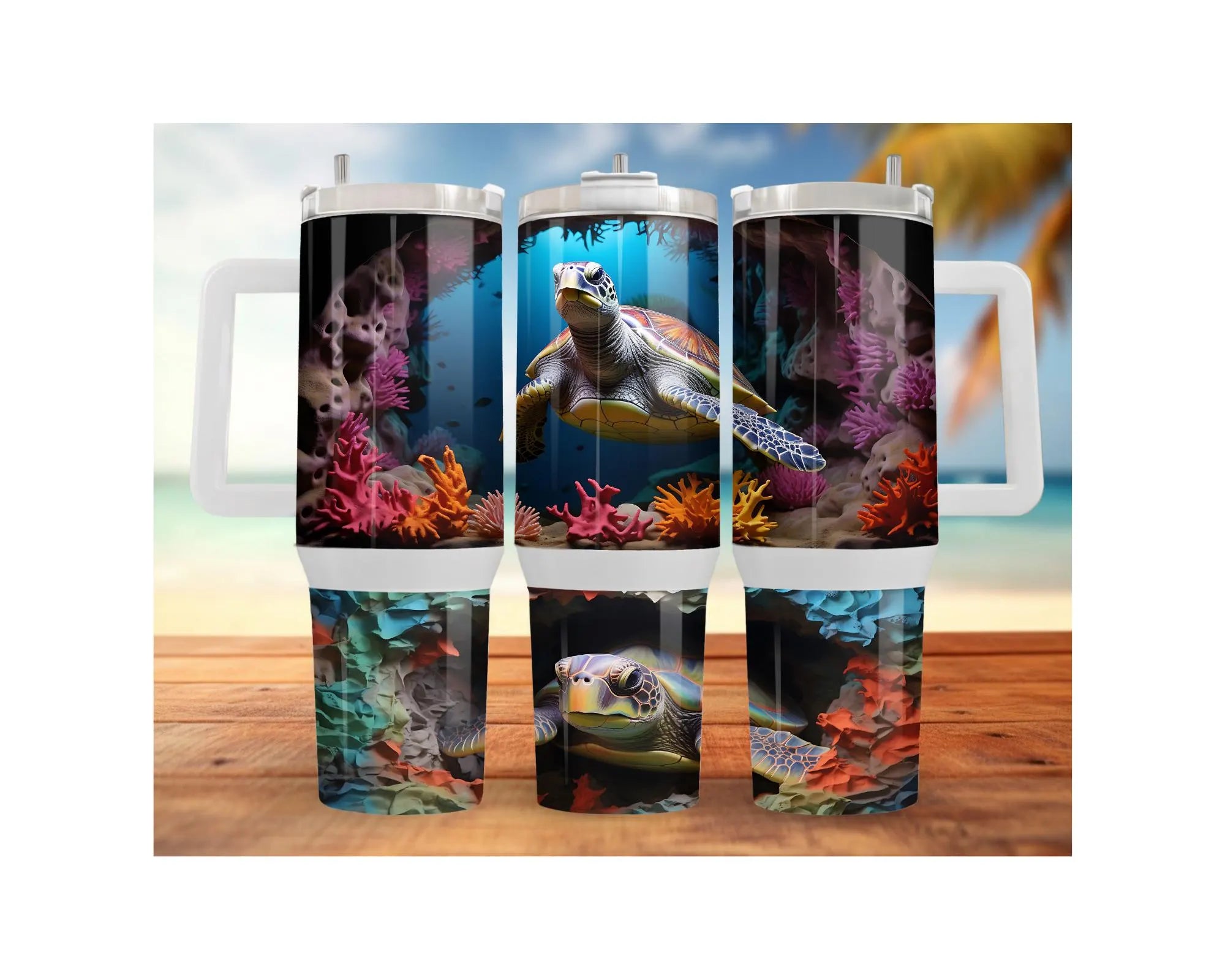 30 and 40 oz Ocean Explorer Sea Turtle Stainless Steel Tumblers. Multiple Sizes and Images Available.