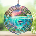Sea Turtle Aluminum Metal Wind Spinner, Made with Waves & Whimsy. Multiple images available.