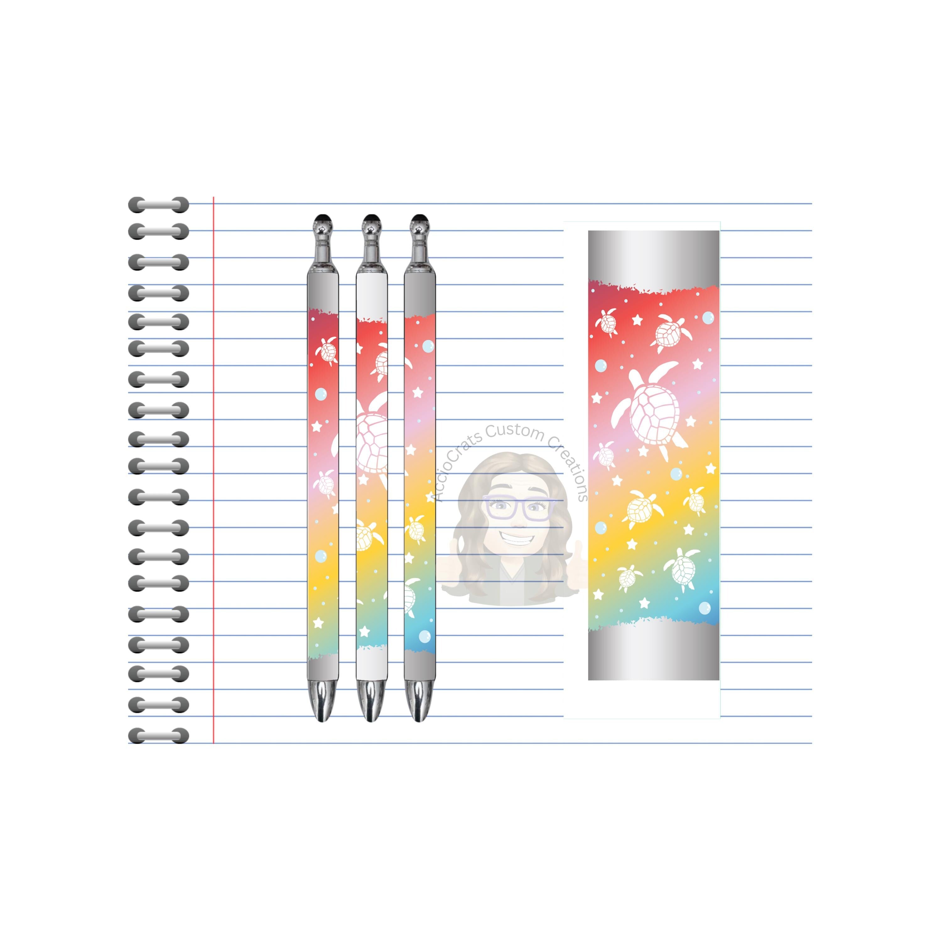 Refillable Pens, Sea Turtle Images. Write with coastal charm. Multiple options and Images available.