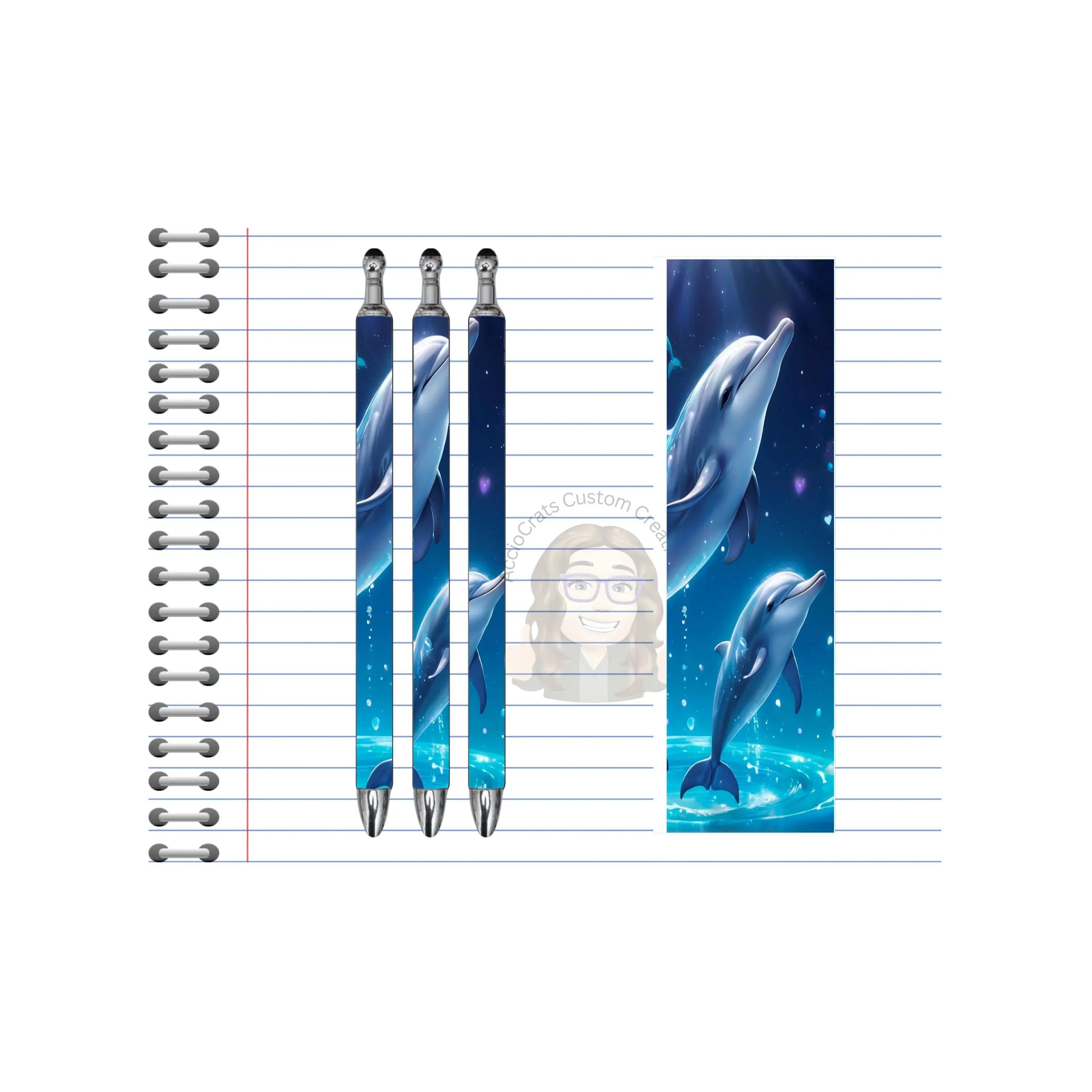 Refillable Pens, Dolphin Images. A pen that’s as playful as a dolphin. Multiple options and Images available.