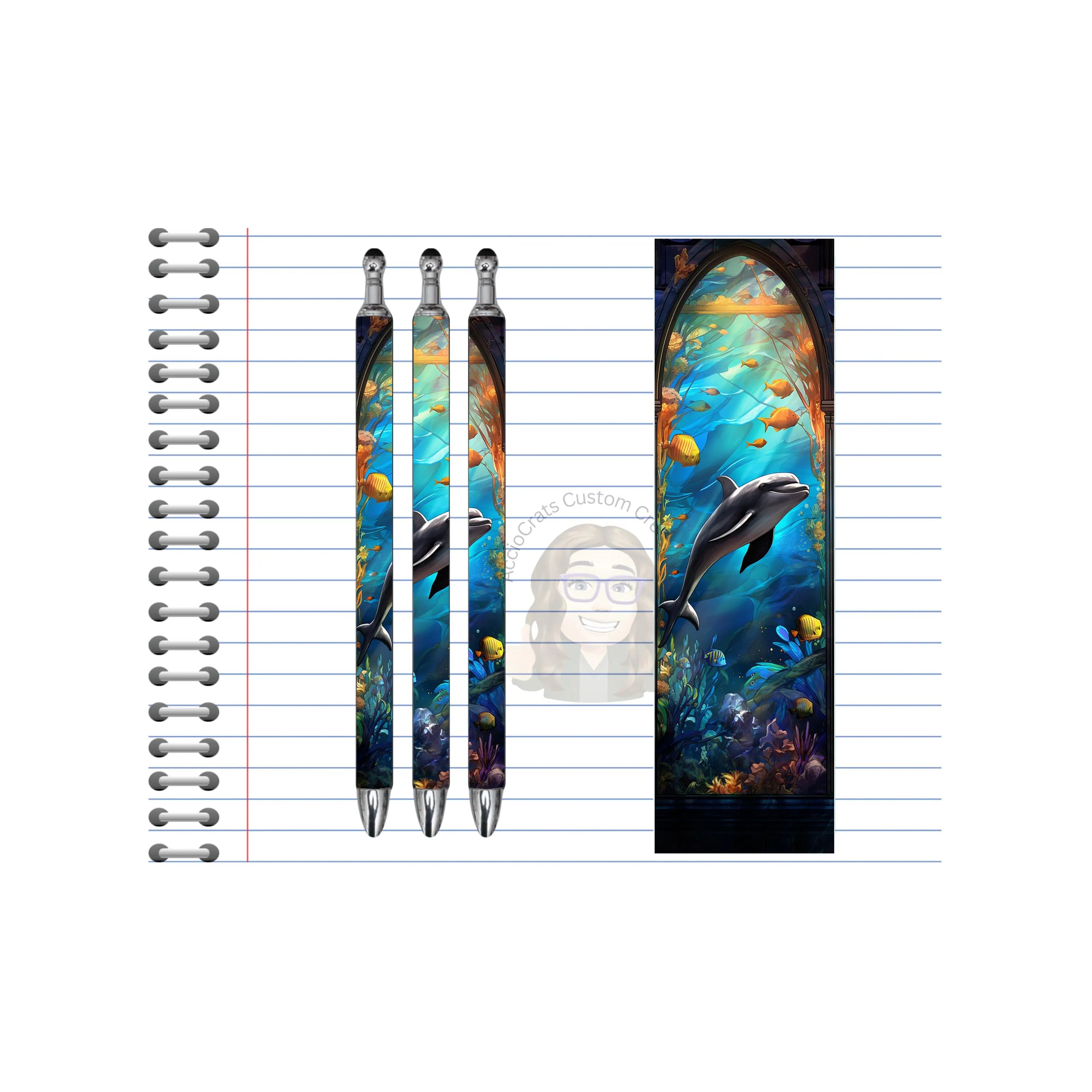 Refillable Pens, Dolphin Images. A pen that’s as playful as a dolphin. Multiple options and Images available.