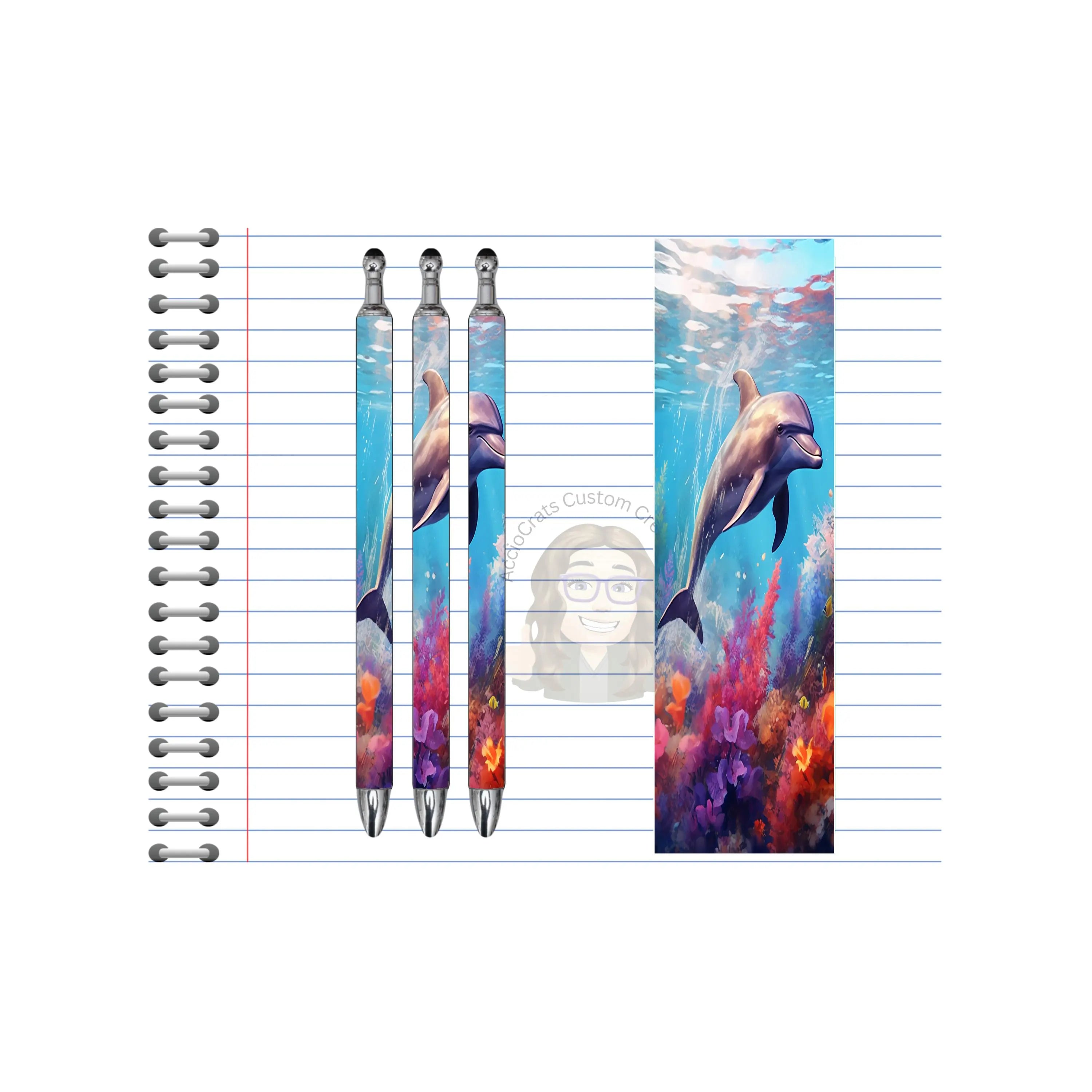 Refillable Pens, Dolphin Images. A pen that’s as playful as a dolphin. Multiple options and Images available.