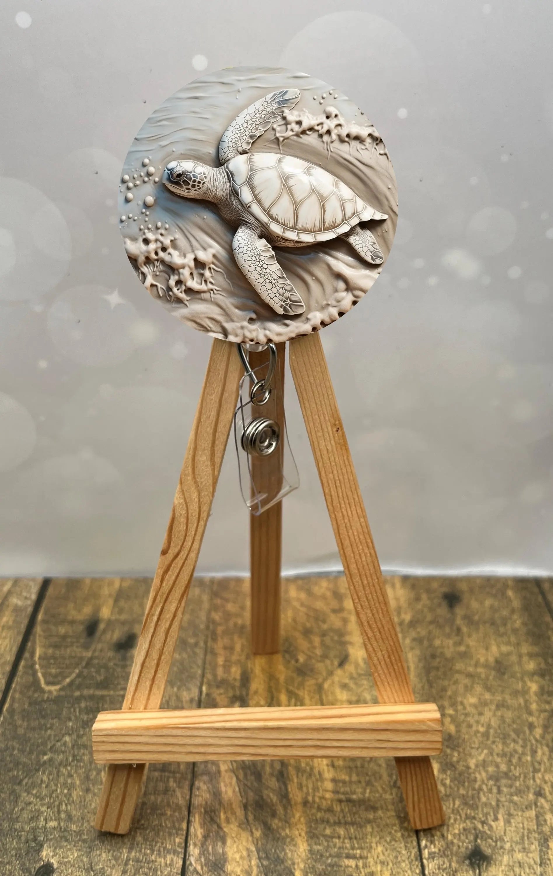 Sea Turtle badge pulls. Turtle‑approved. Multiple Images available. Add beads or shimmer glitter options.